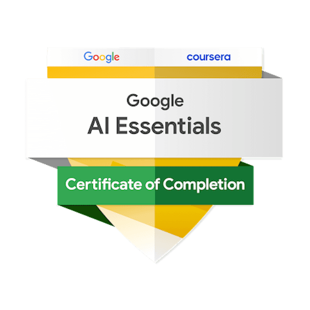 Certificate of Completion - Google AI Essentials