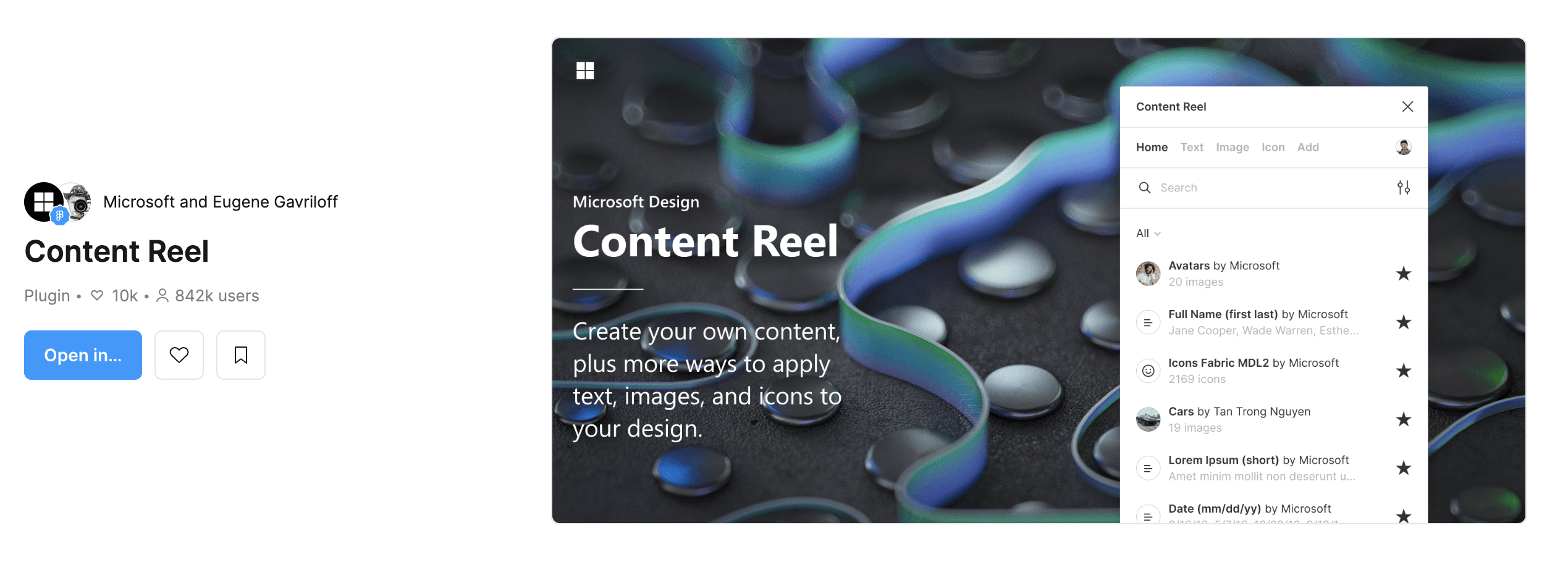 Content Reel  plugin Figma community