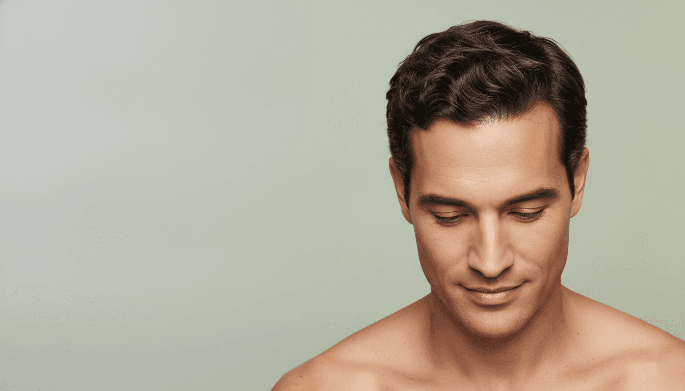 Man considering hair loss treatment with Lonveia