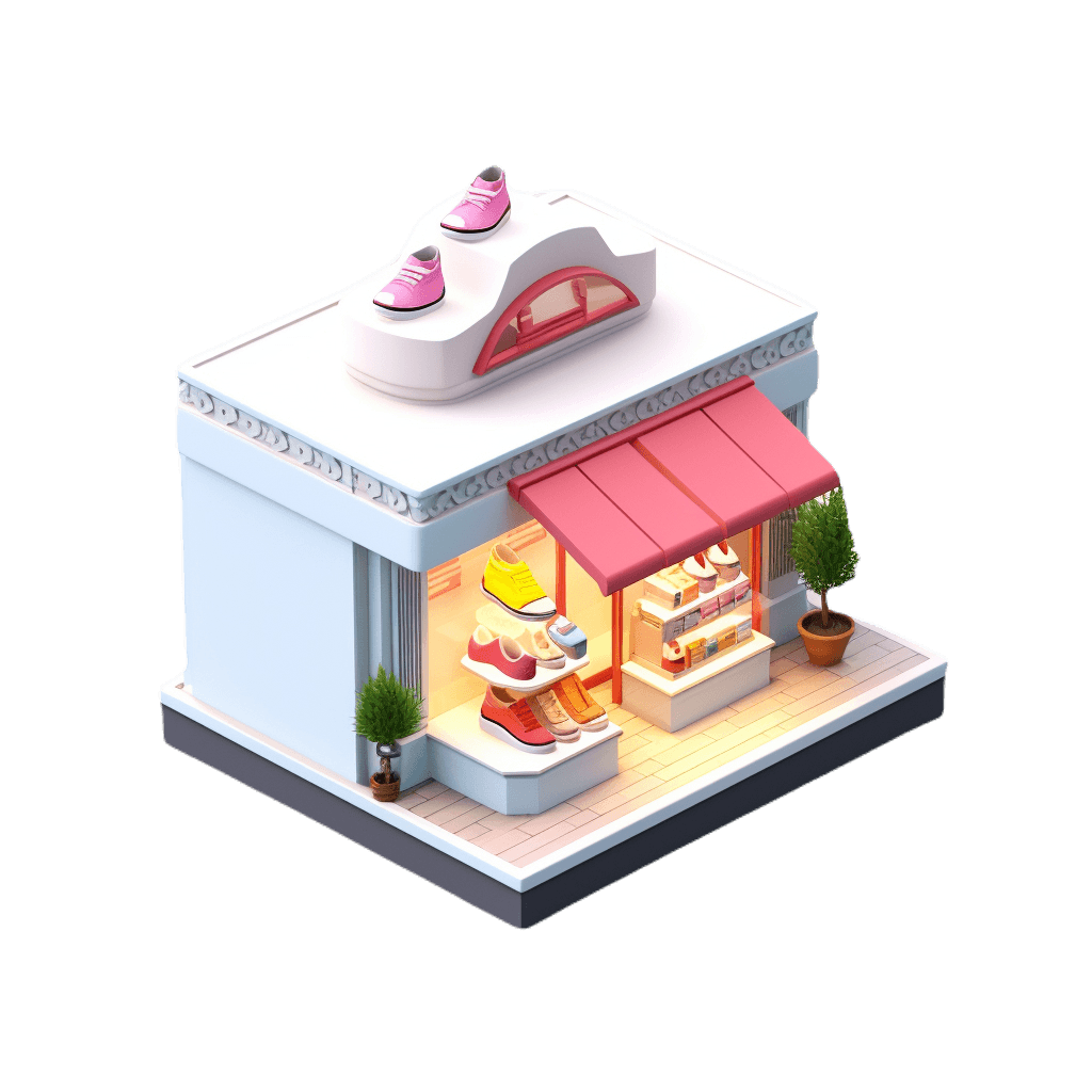 Shoe store 3d icon