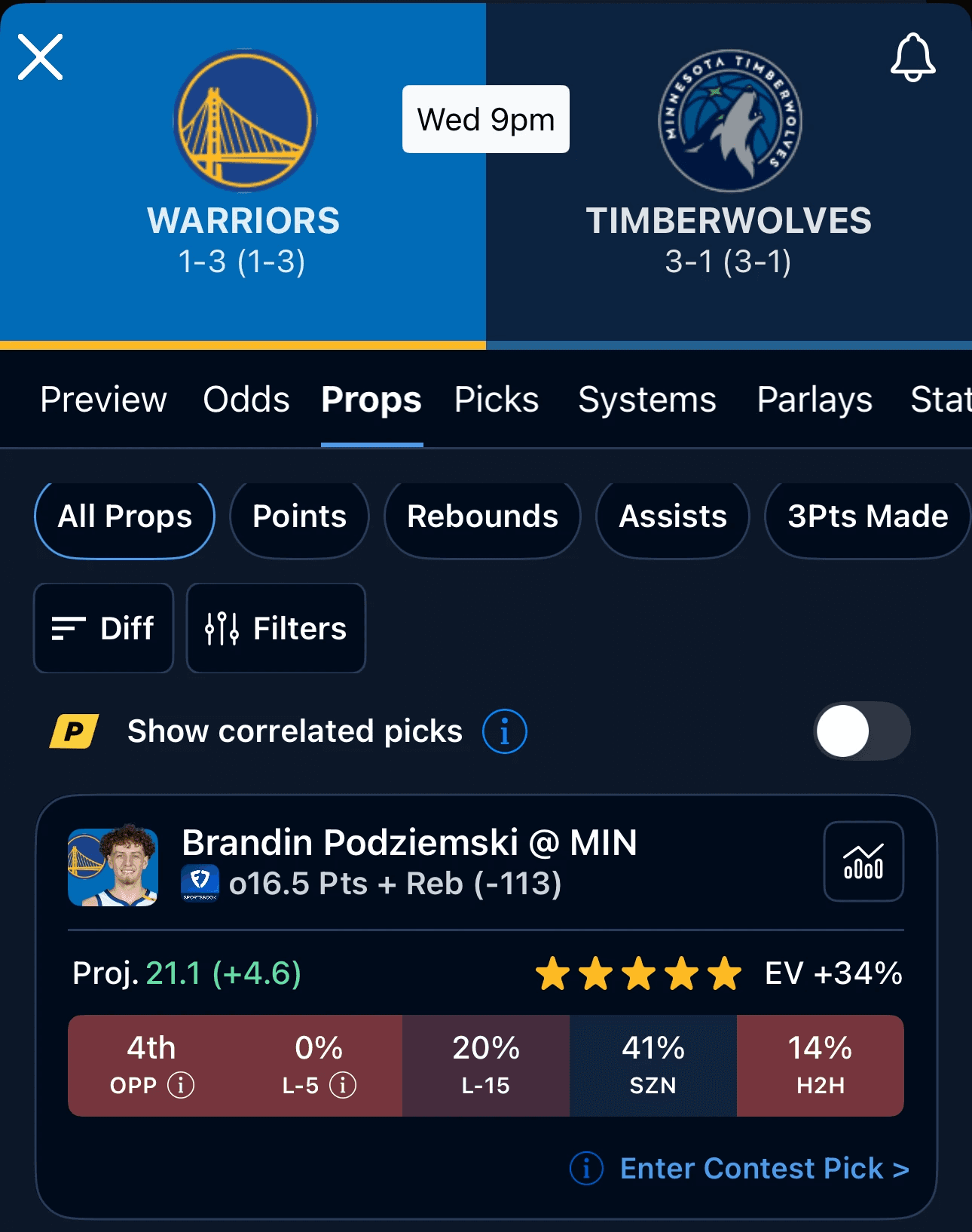BettingPros Bet tracking app