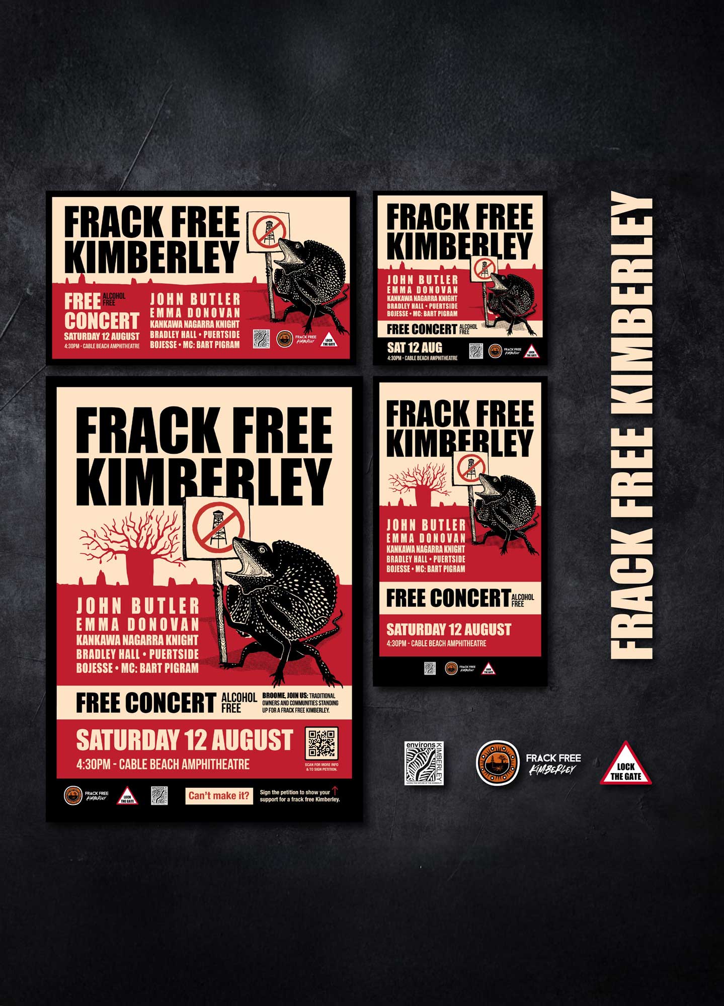 Frack Free Kinberley branded social media content flat lay