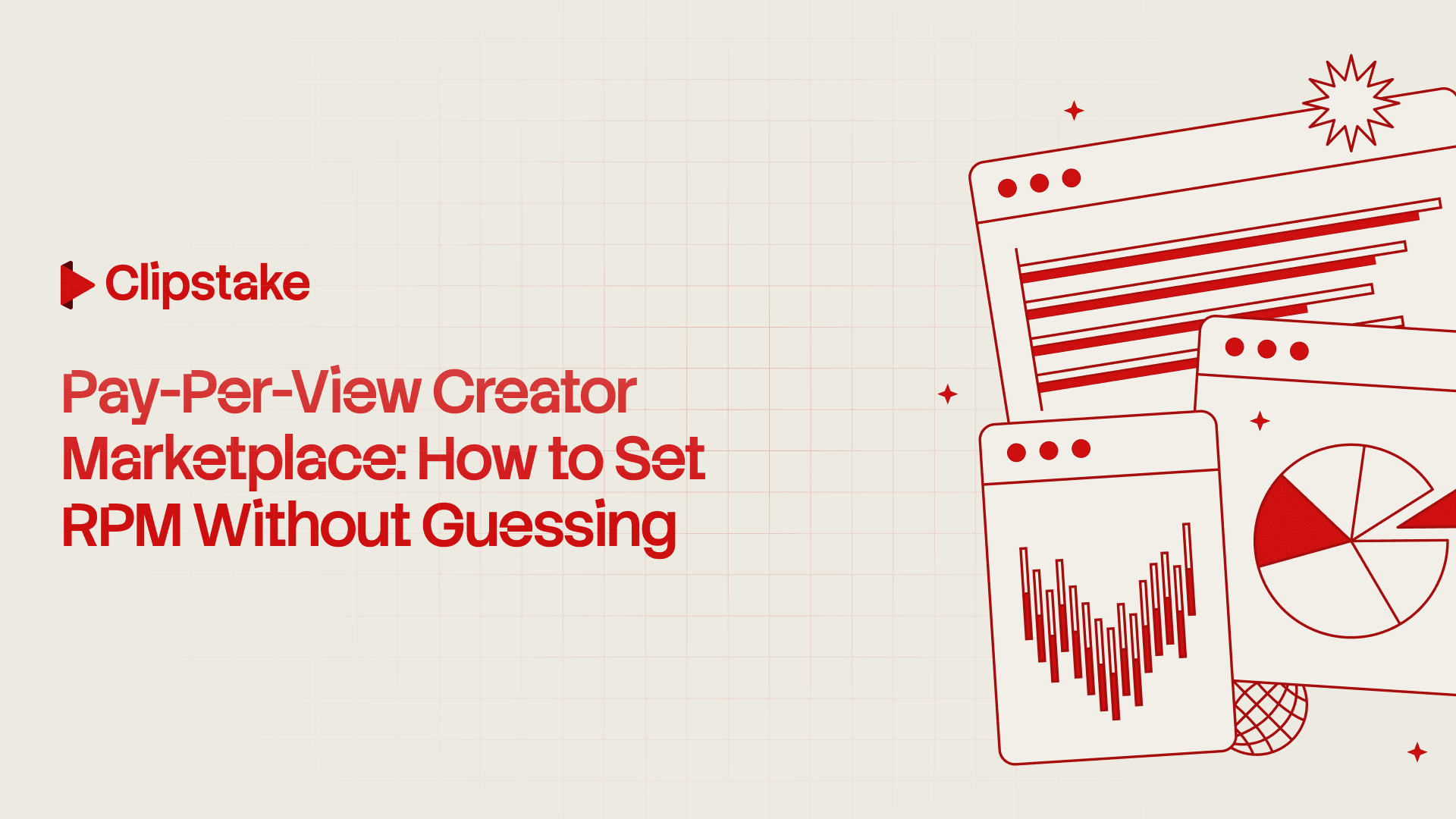 Illustration of dashboards and analytics panels representing pricing, performance data, and campaign metrics.