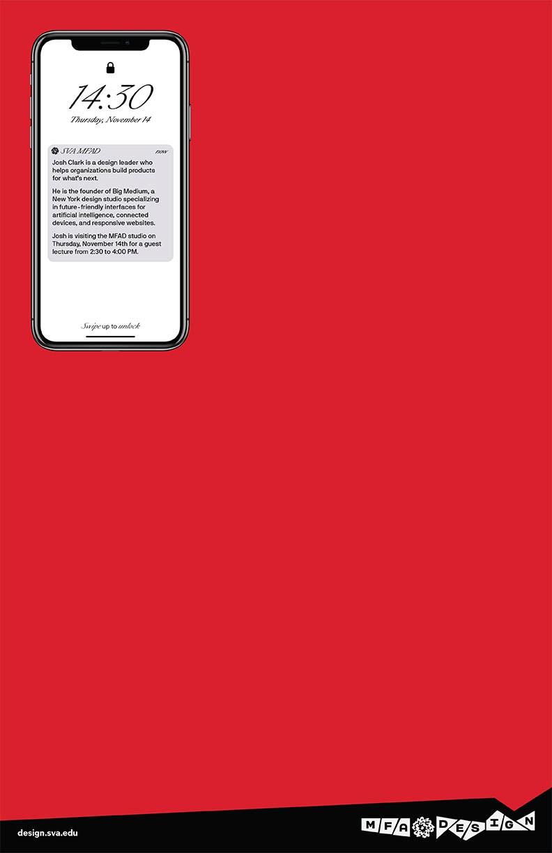 Josh Clark lecture poster