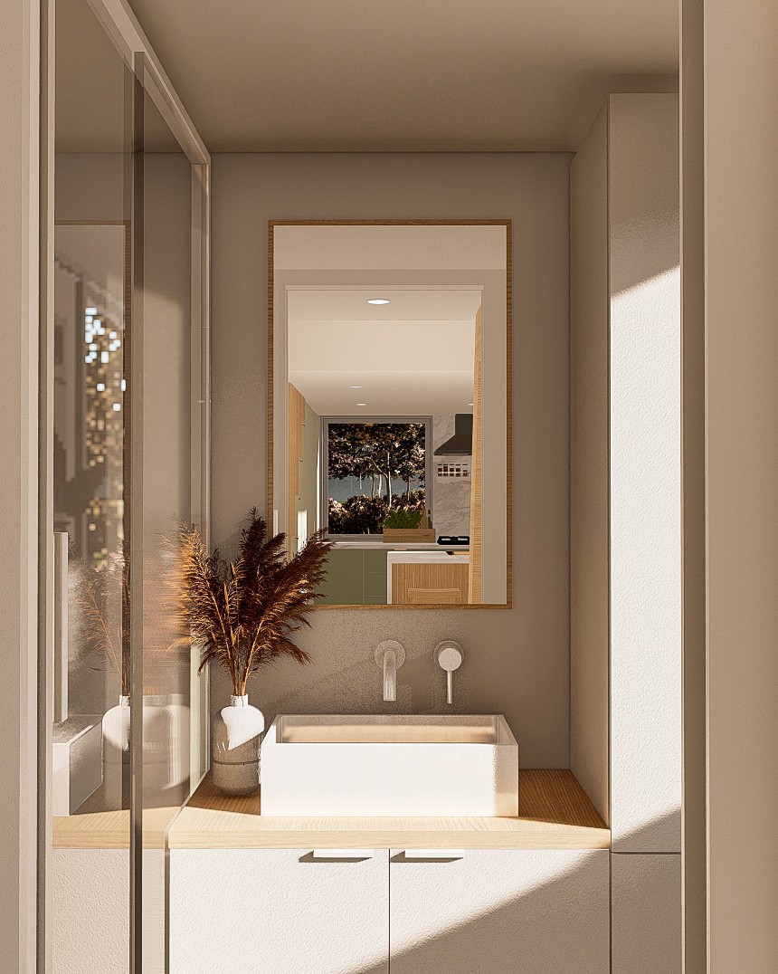 Double Trouble 7m/24ft tiny house bathroom