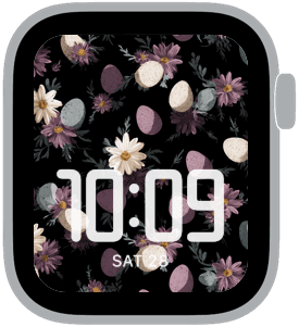 midnight meadow Apple Watch face preview 5 featuring floral, easter, and spring.