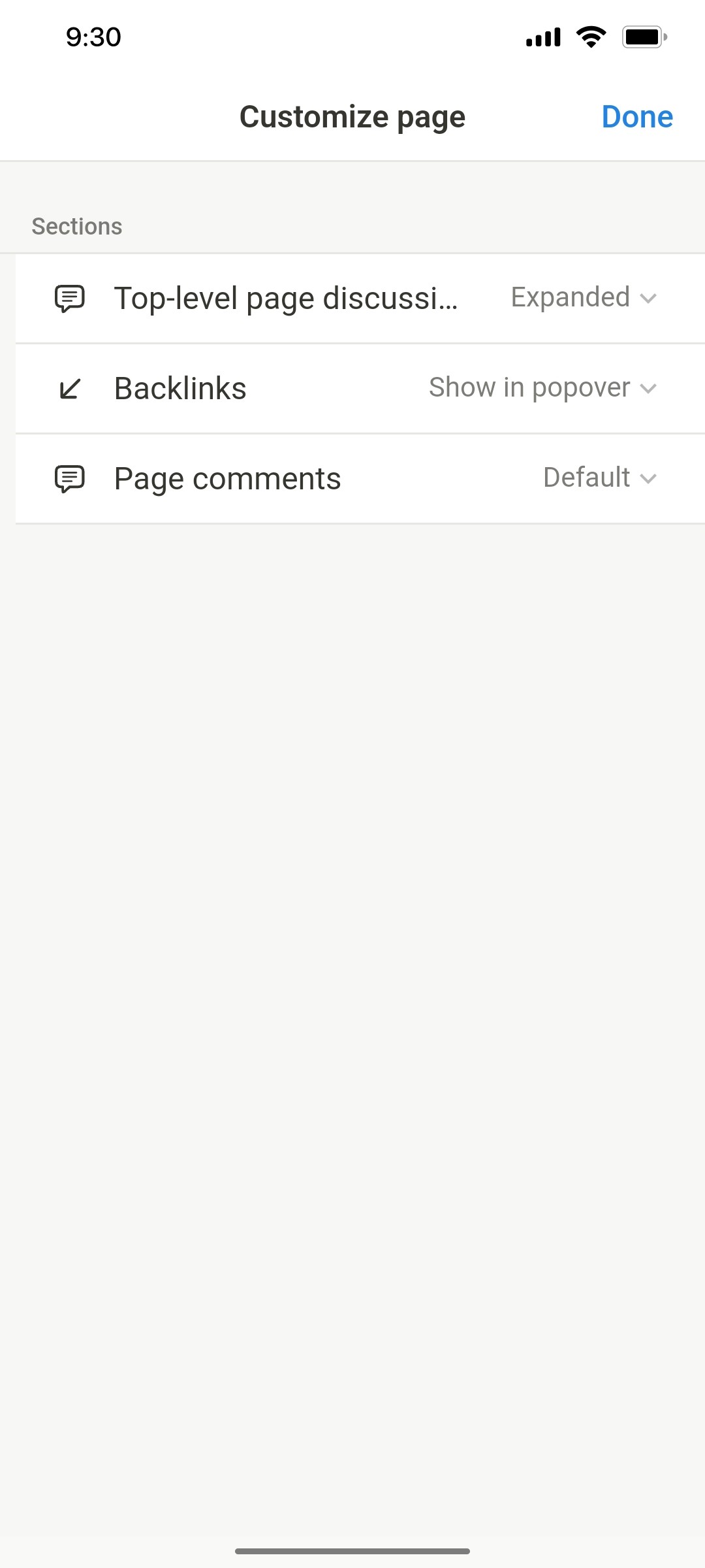 Notion App Customize Page Screen