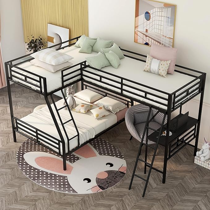 Enjoy a seamless blend of form and function with the triple loft bunk bed, tailored for you.