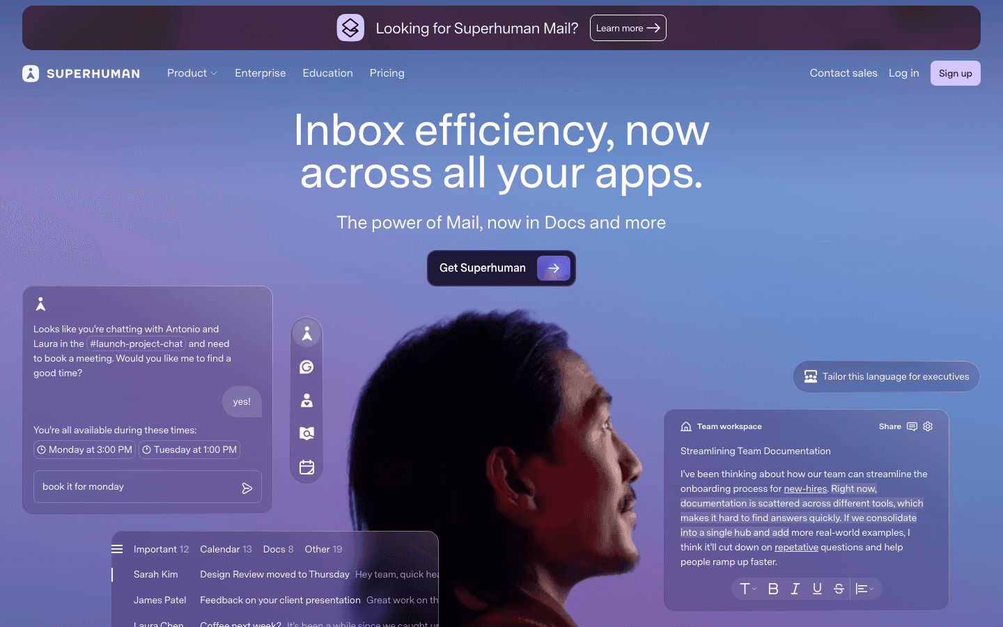 Superhuman AI email assistant website