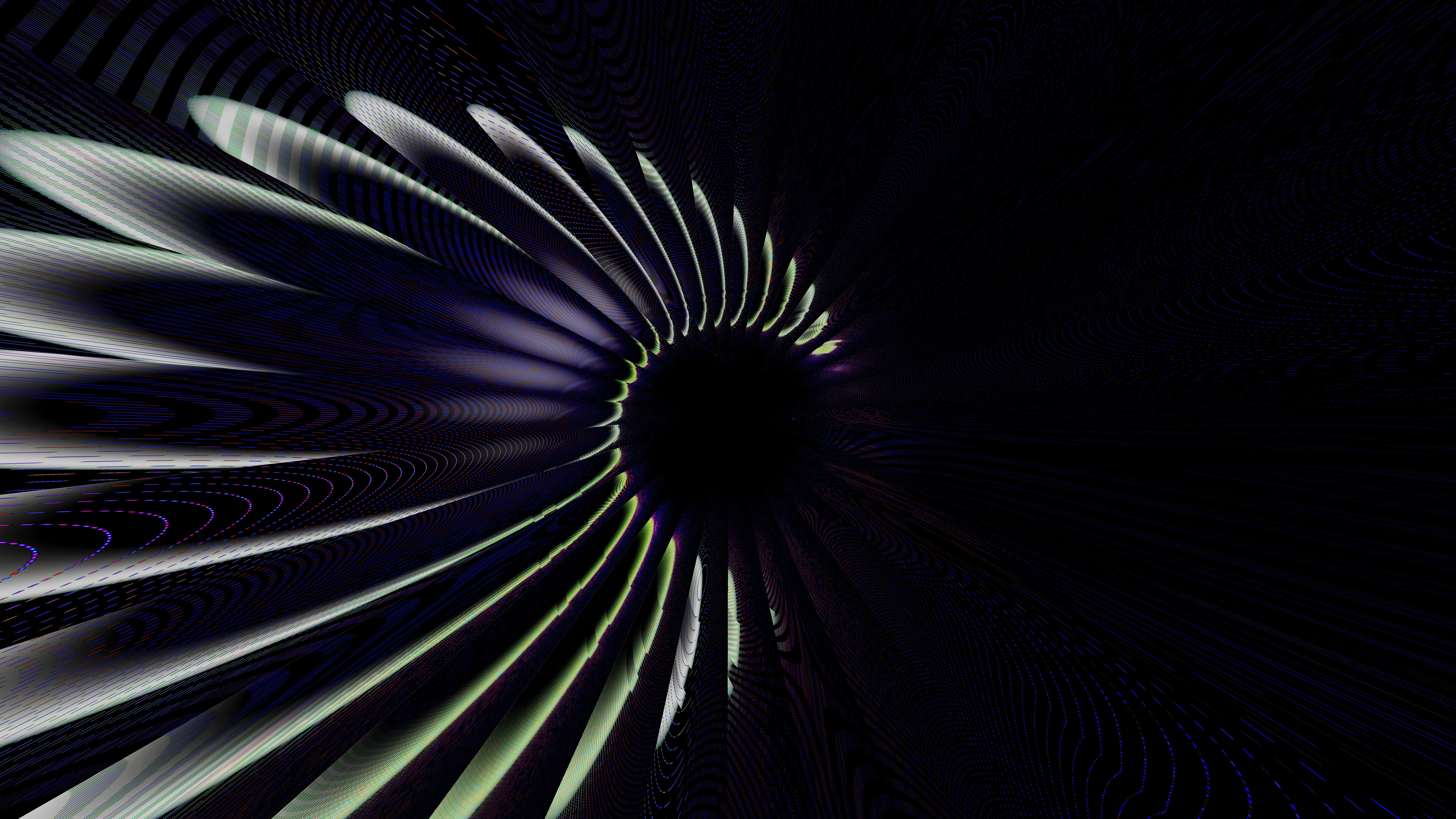 A swirling pattern leads to a dark, empty center.