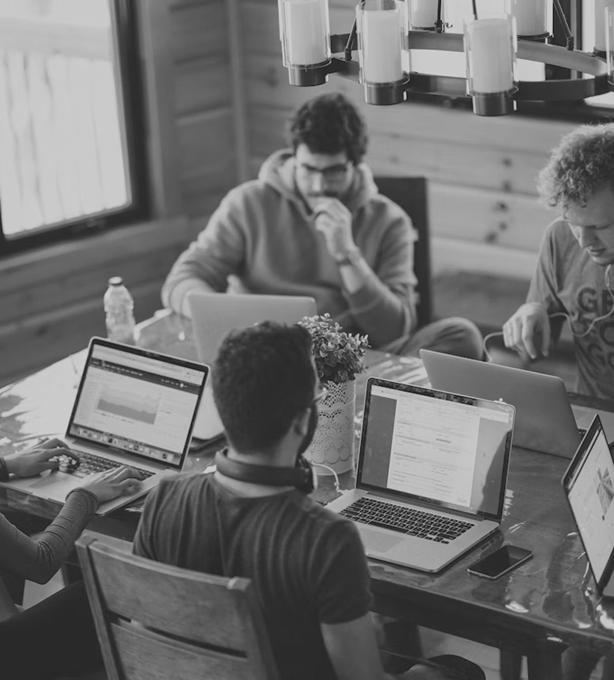 Team working on projects