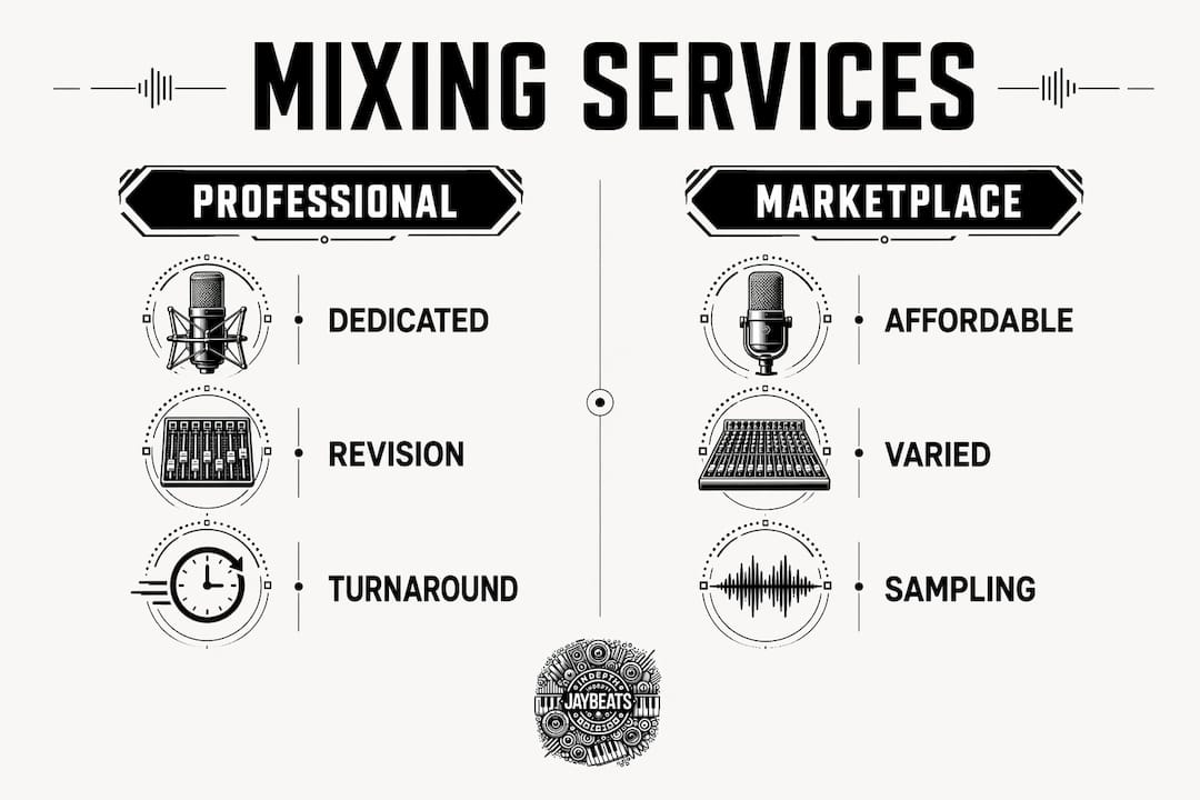 Infographic comparing rap vocal mixing services