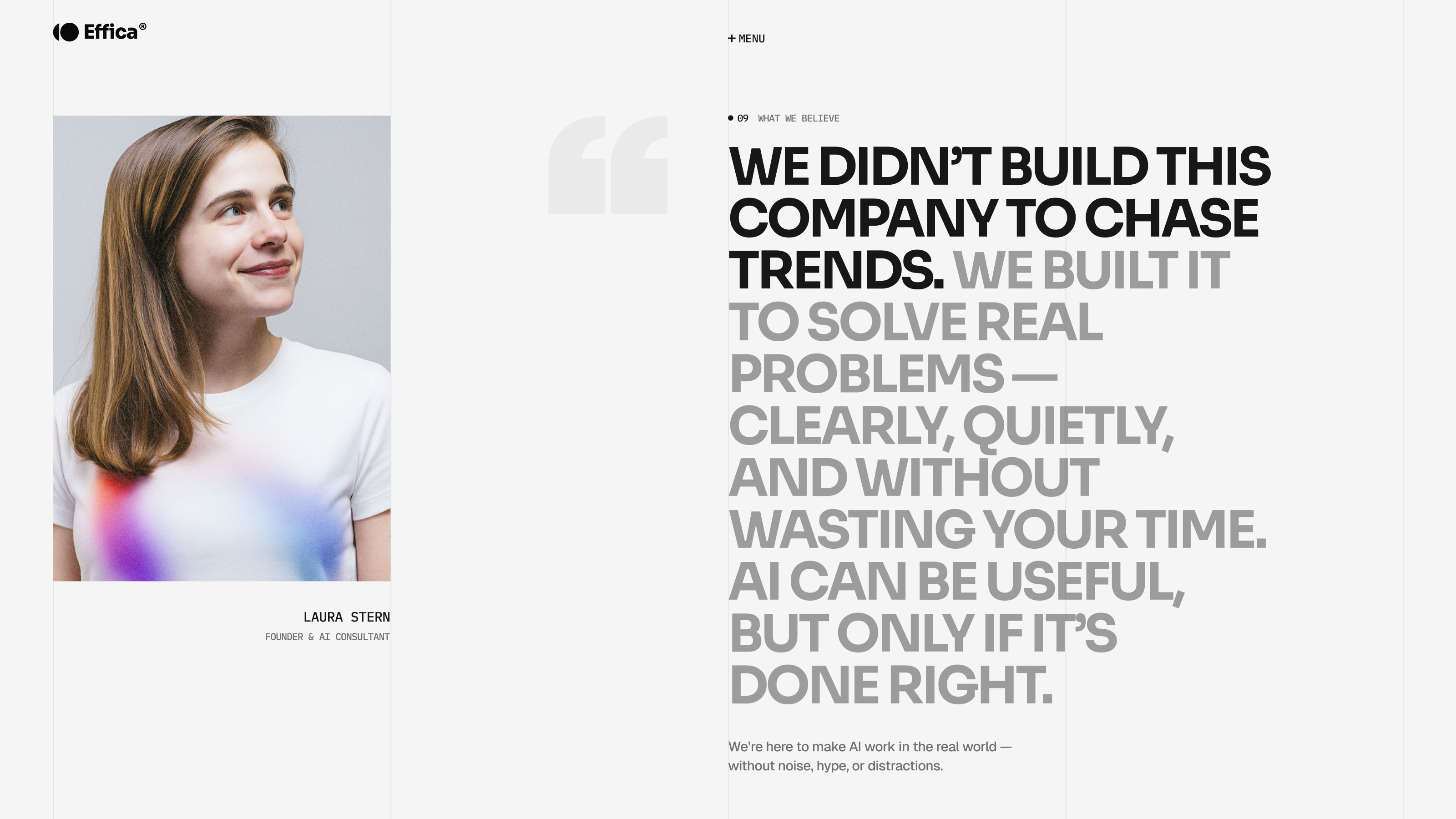 Effica website template for AI consultants
