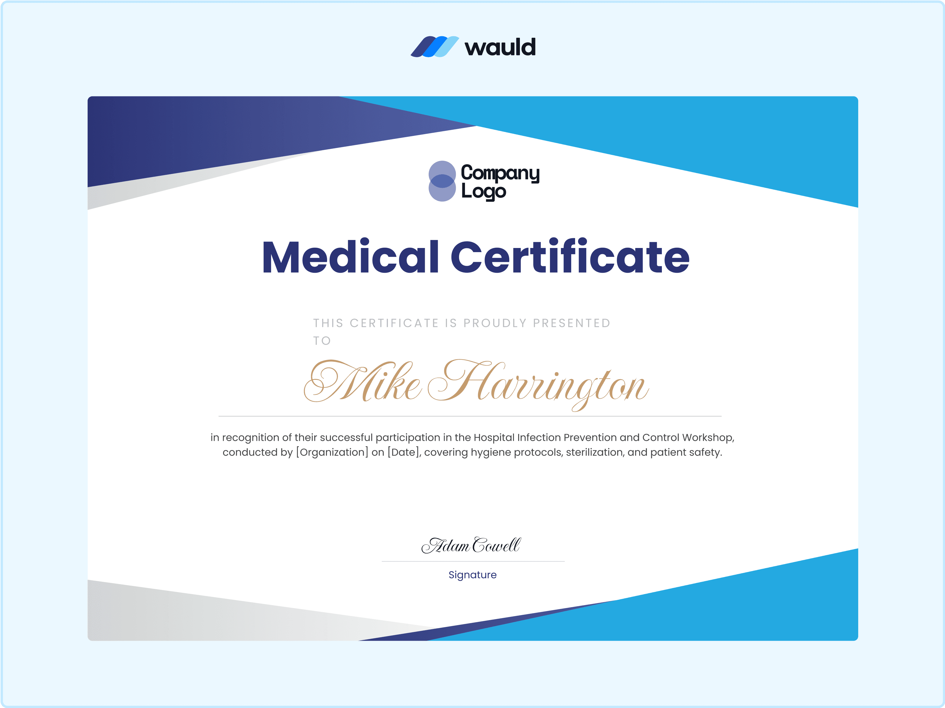 Wauld - Professional and Modern Certificate Template  