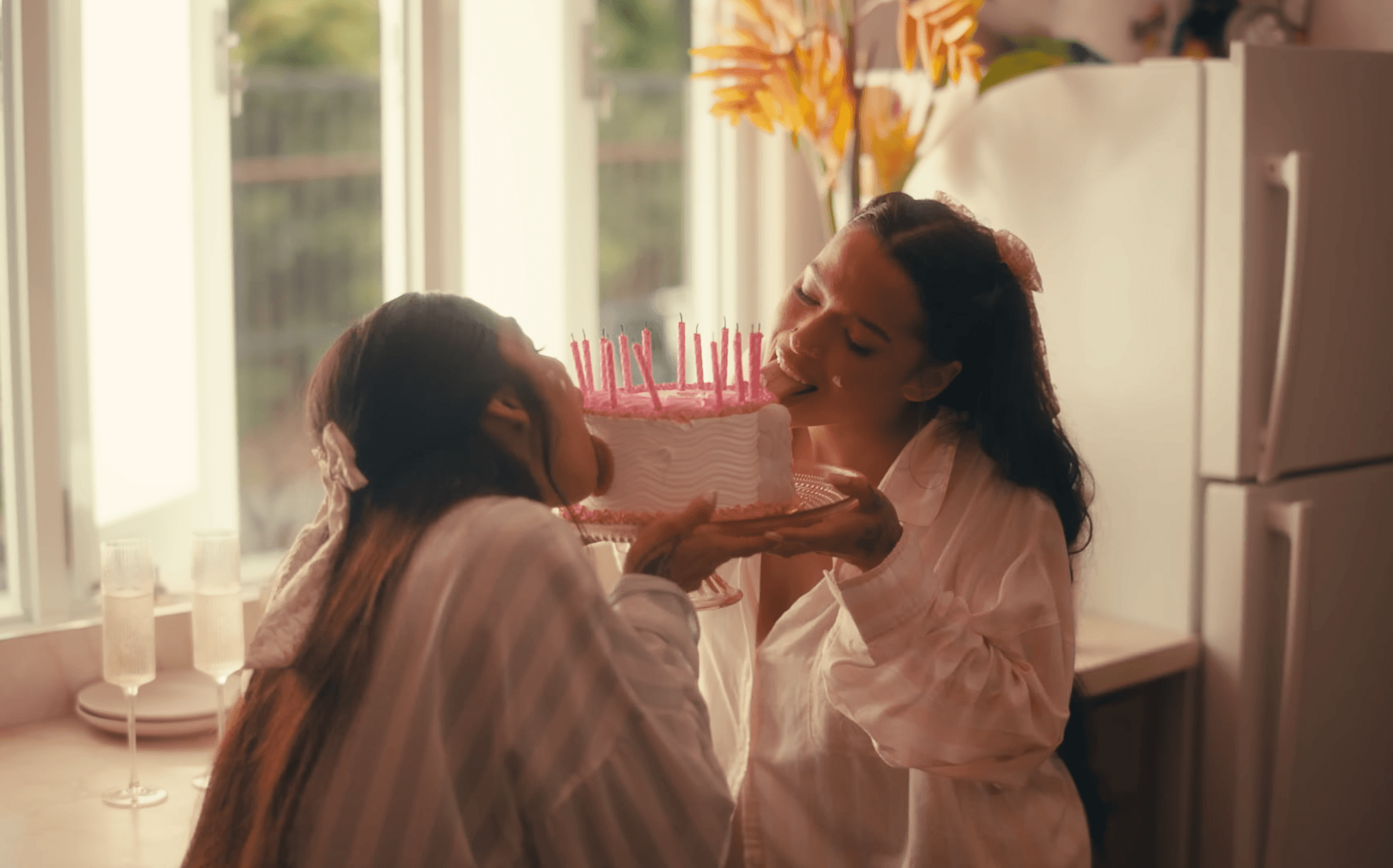 Silhouette of a person walking on a modern walkway