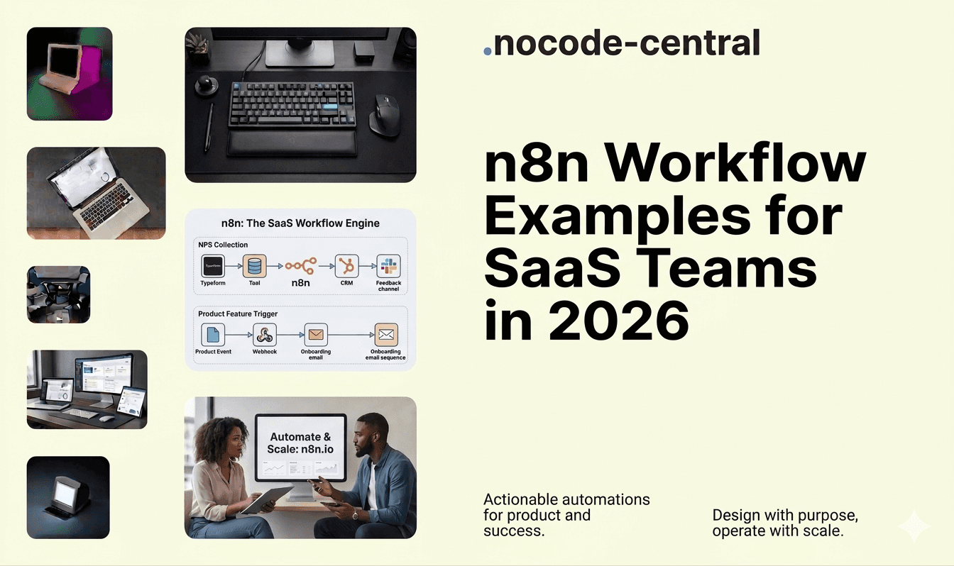 Blog header with the title of the blog: n8n Workflow Examples for SaaS Teams in 2026