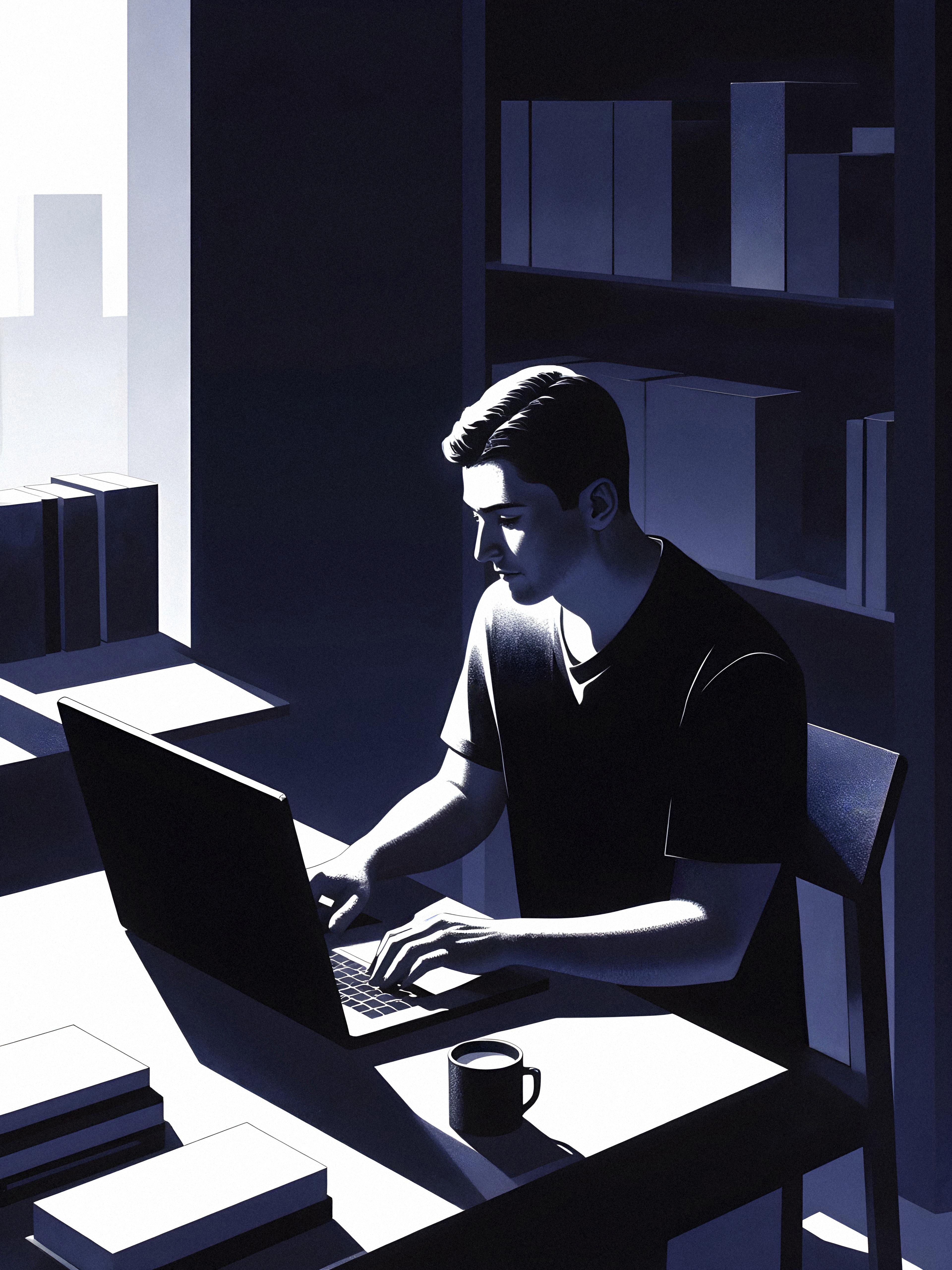 Man Using Laptop
