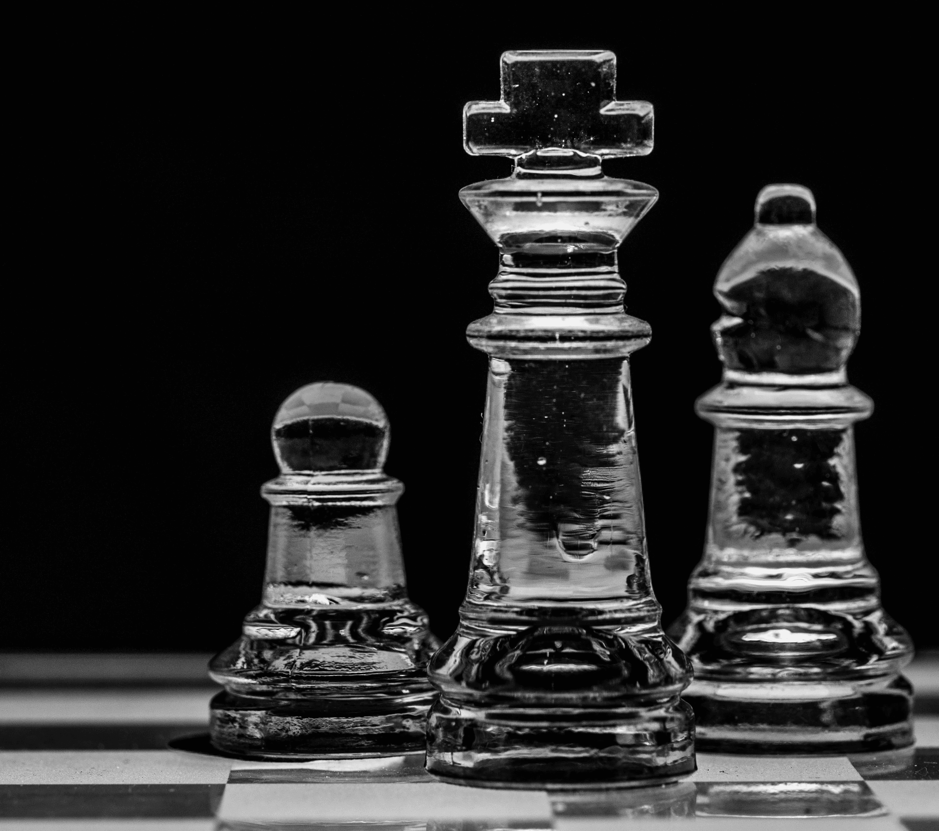clear glass chess piece