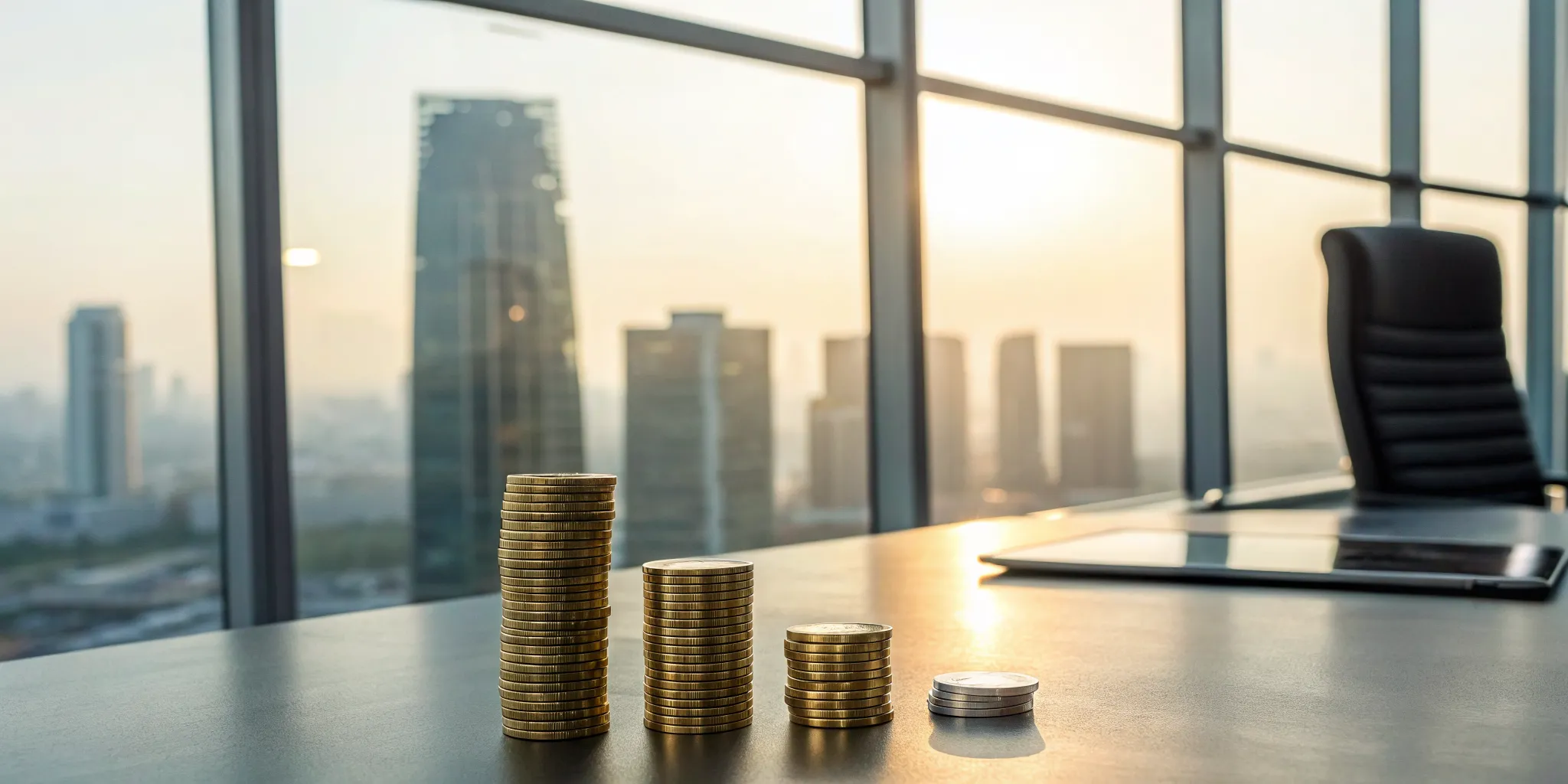 Stacks of coins on a desk, a guide to finding the best structured notes for income.