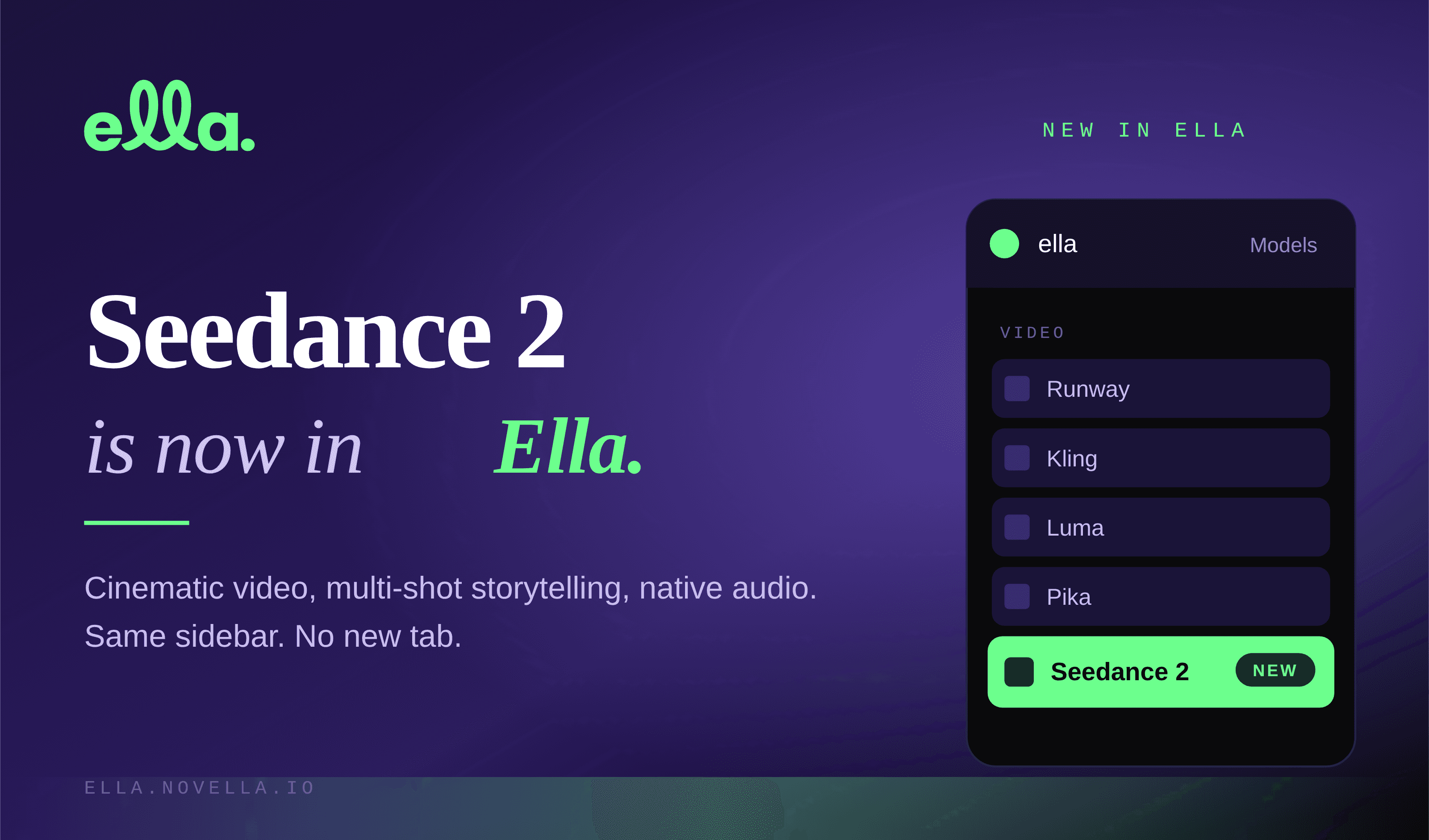 Seedance 2 is now in Ella