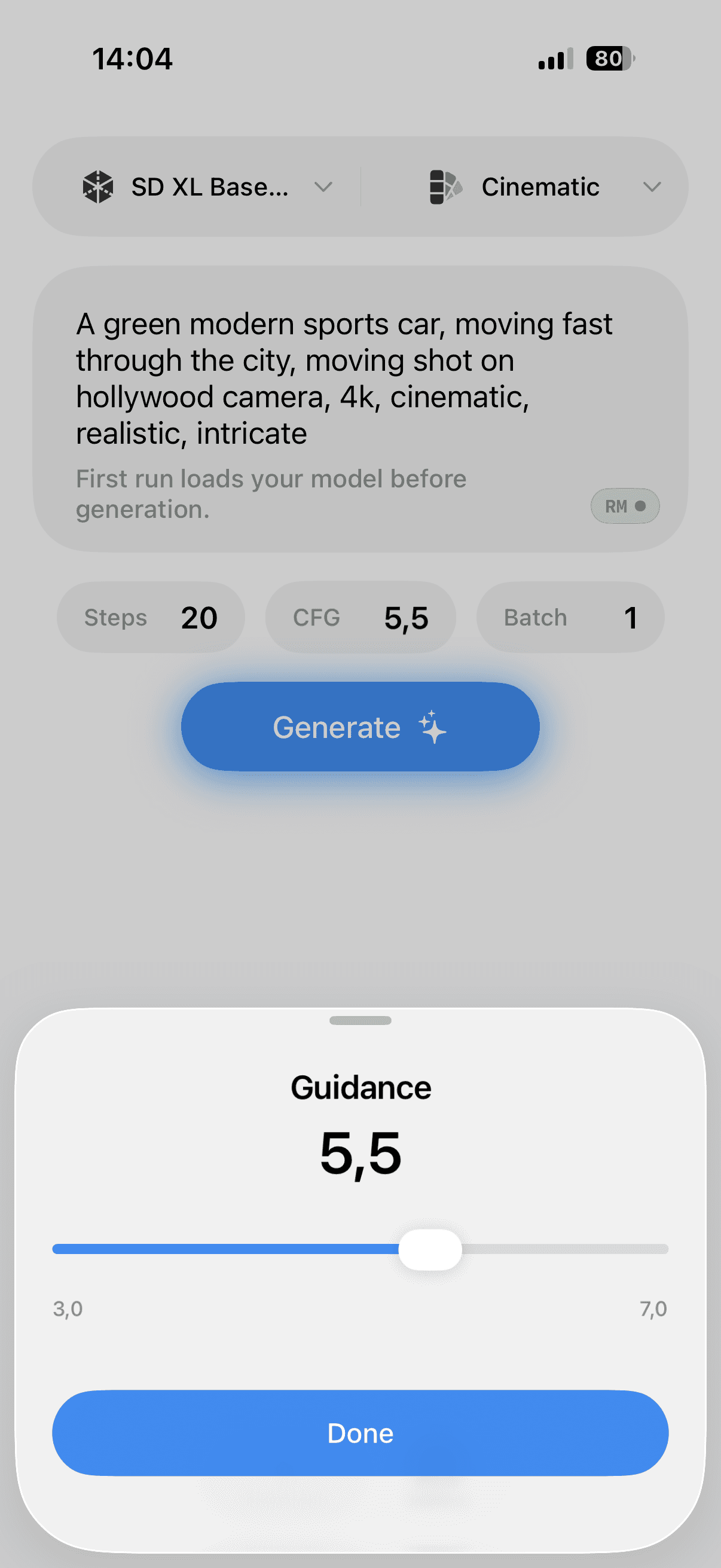 Stable Diffusion on iPhone PhoneDiffusion app