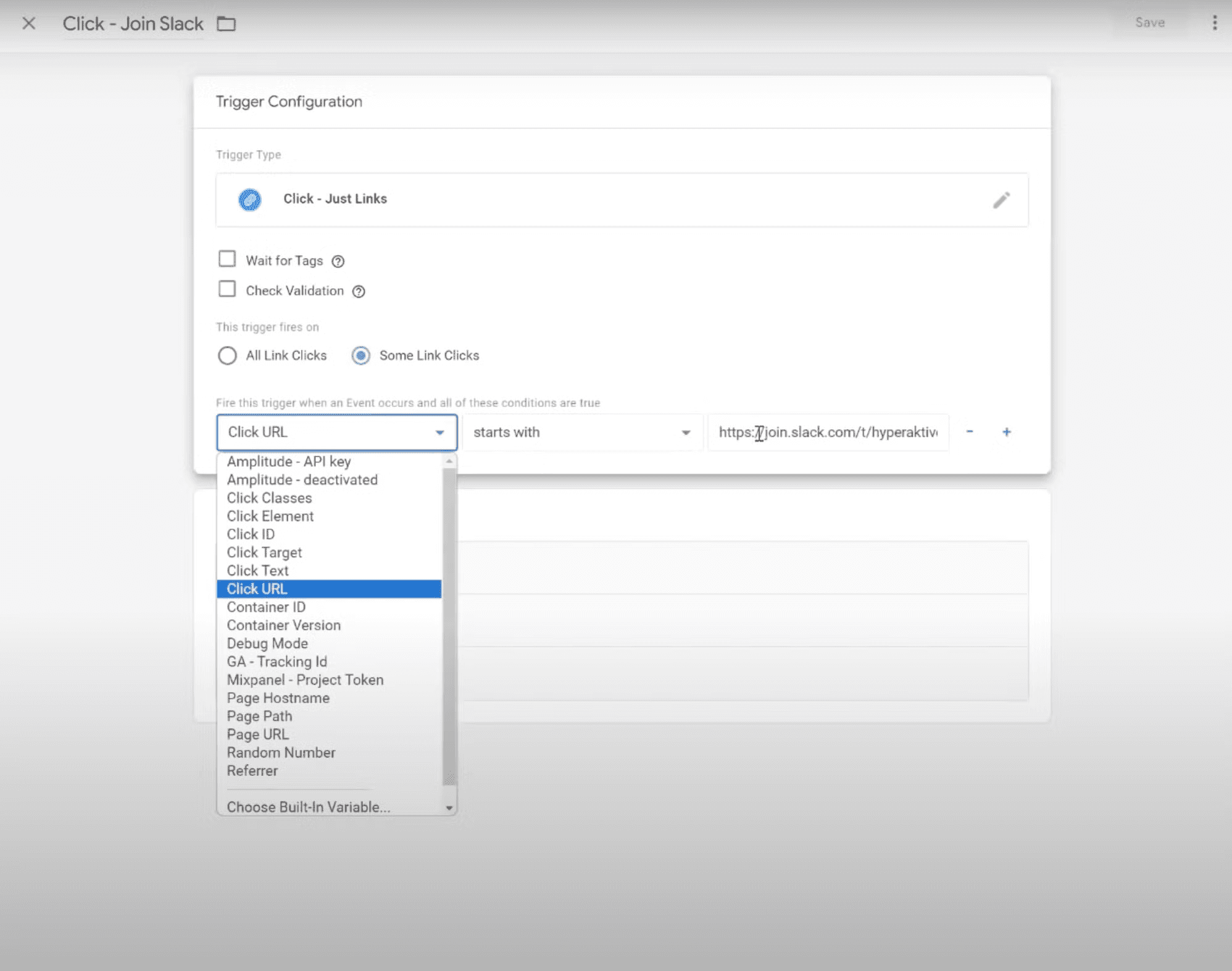 Google Tag Manager Creating new triggers