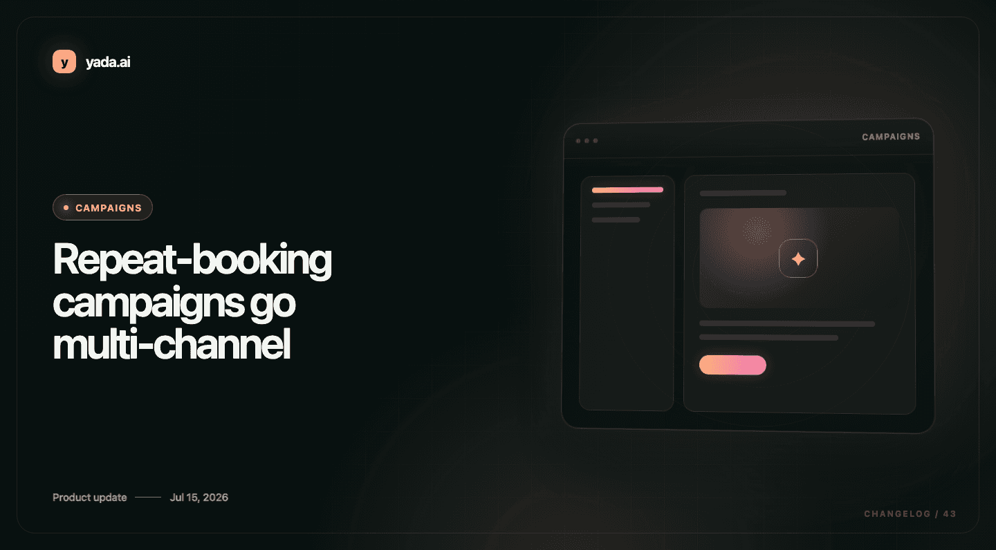 Repeat-booking campaigns go multi-channel — Yada Campaigns product update