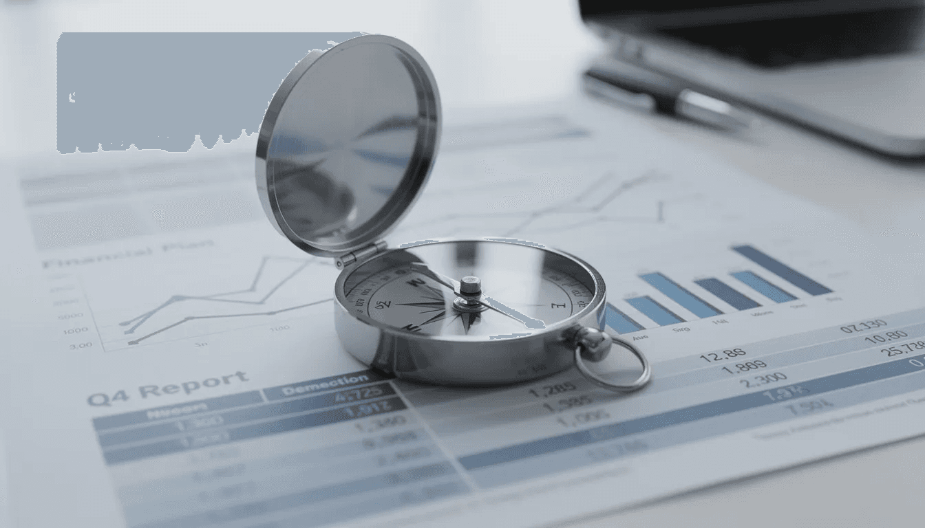 The image features a compass placed on top of a financial document, symbolizing the importance of direction and planning in investment strategies, particularly for individuals looking to invest 1 million dollars. This visual representation emphasizes the need for careful navigation through various investment options, such as dividend stocks and real estate investment trusts, to achieve financial security and generate passive income.
