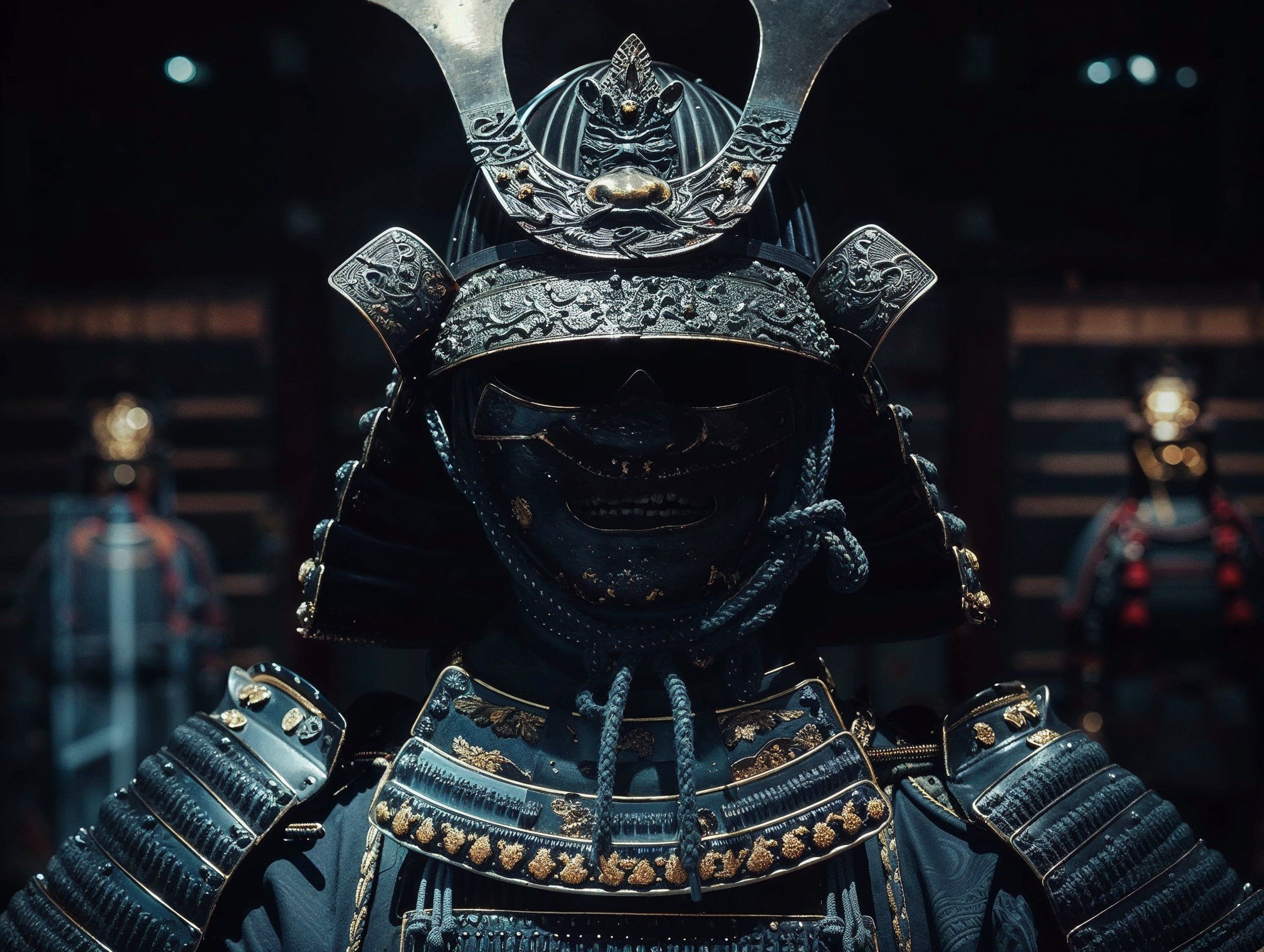 Silver glossy car on a industrial floor in a black room