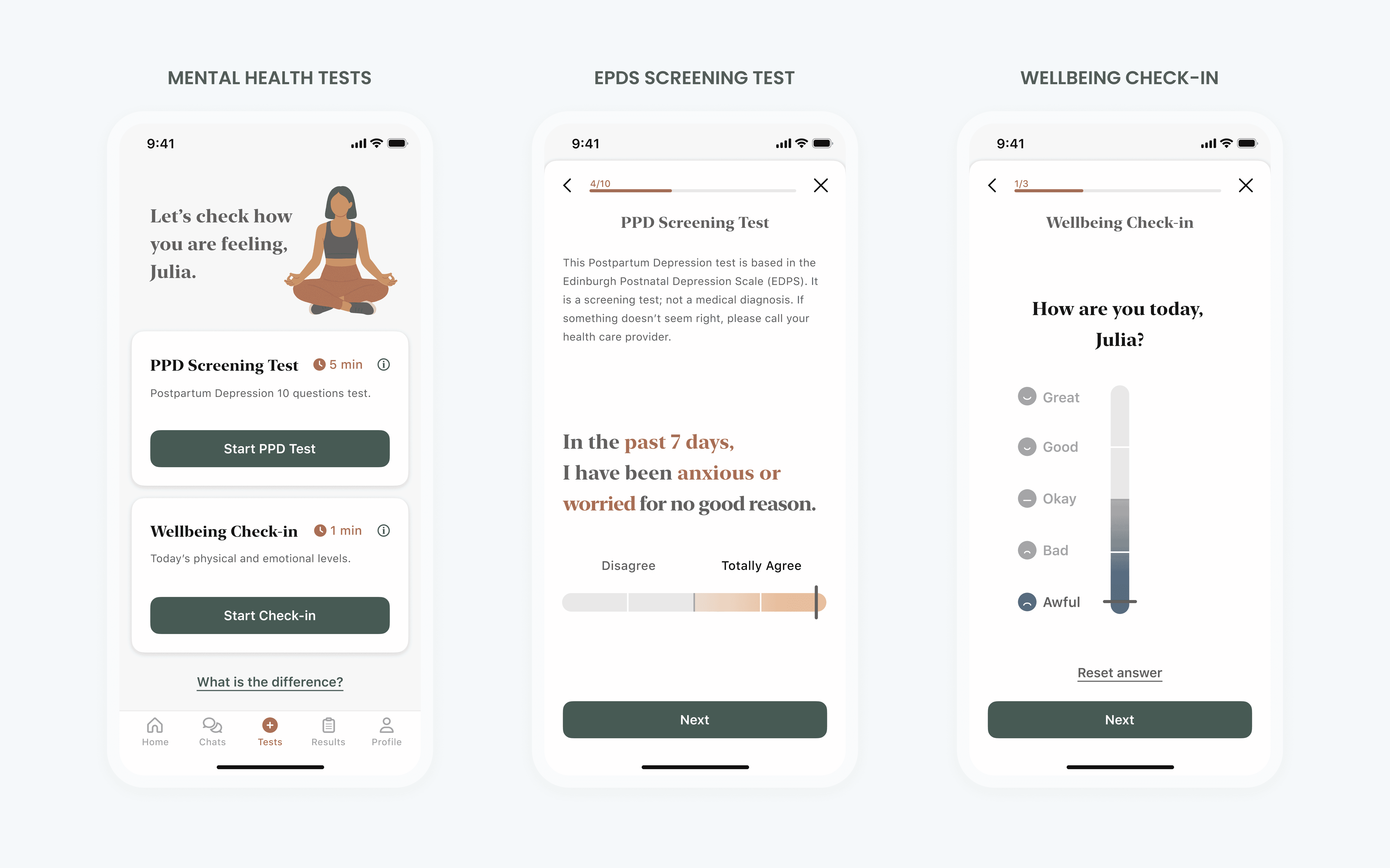 Overview of the original Mental Power onboarding flow, showing four key steps: the first onboarding screen with a text-heavy introduction, a login-focused sign-up screen, a complex routine creation flow with multiple inputs, and a paywall with unclear messaging and pricing presentation.