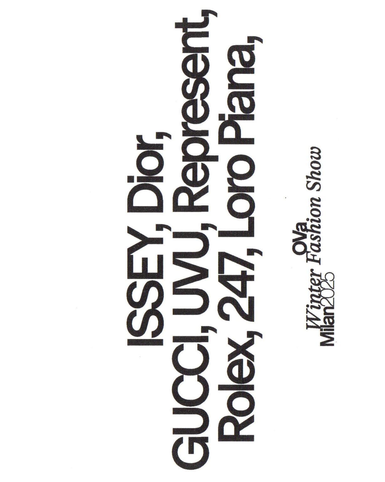 Text layout design for OVa, winter Fashion Show.