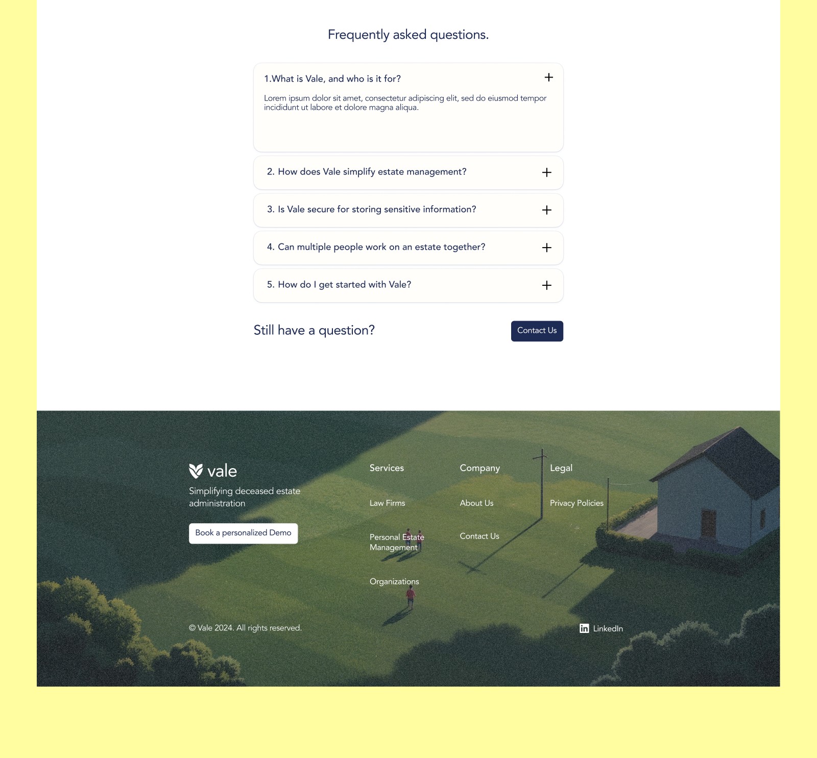And FAQ for the law firm SaaS website 