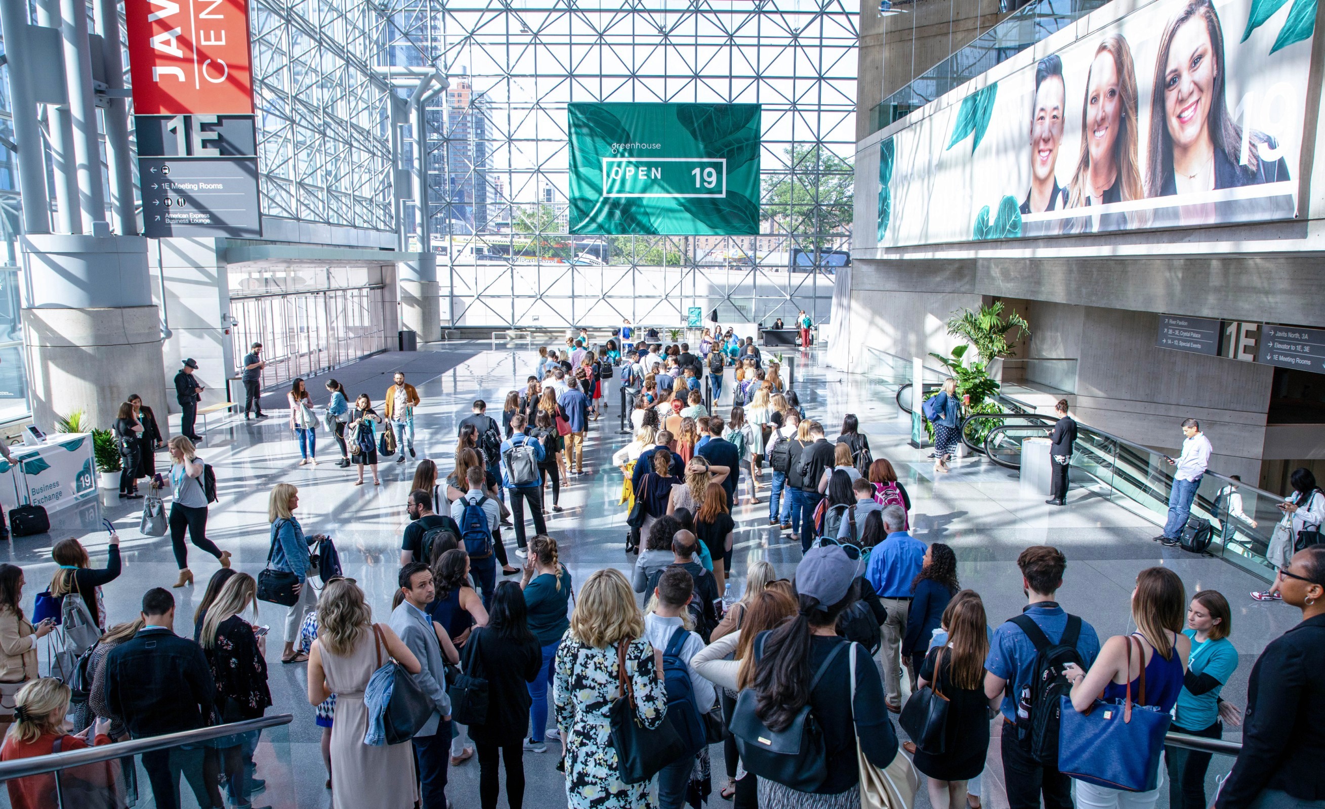 Attendees waiting on line to register for OPEN 2019 at the Javits Center