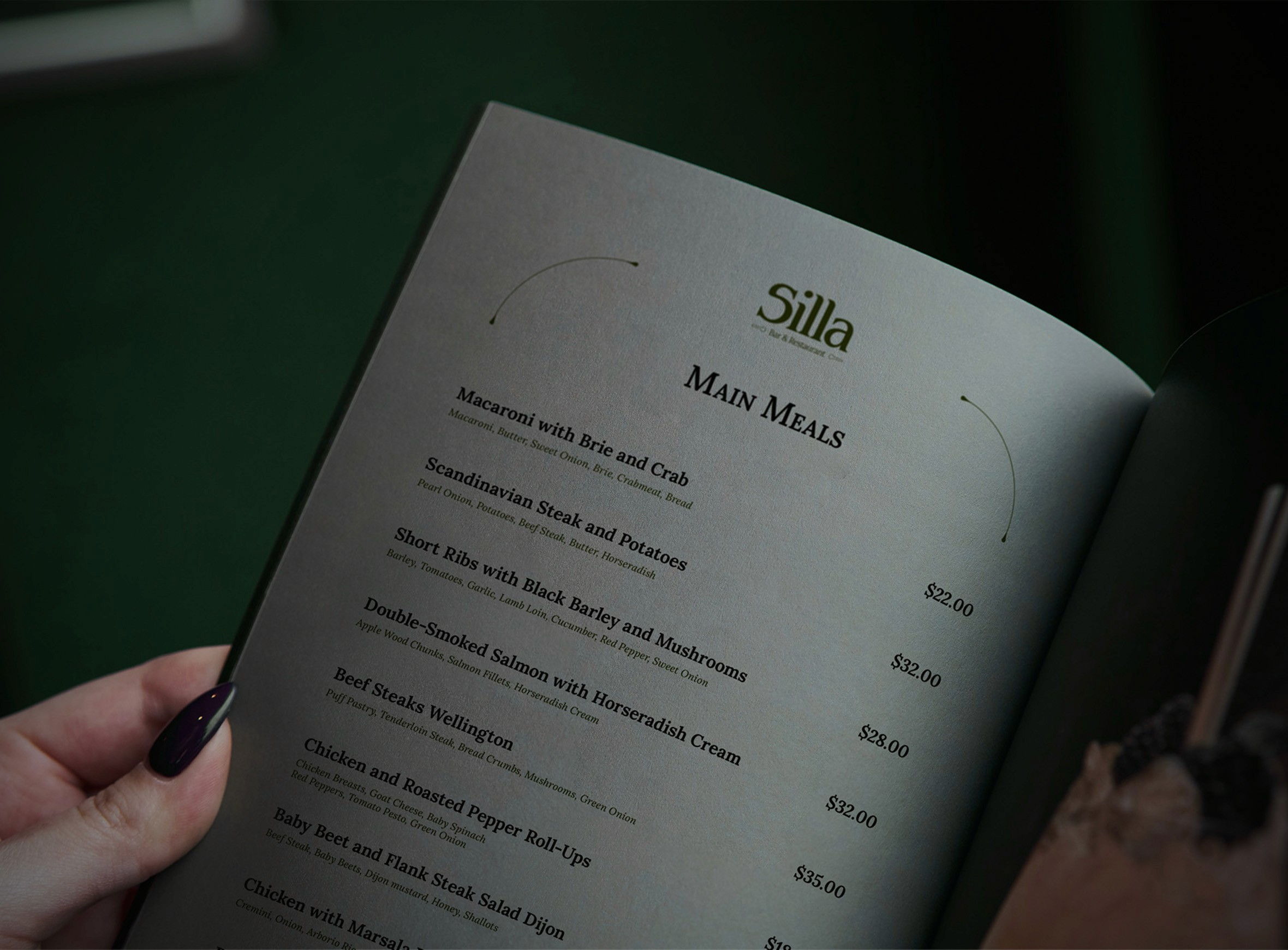 Silla Hotels And Restaurants Company Menu In Use, Restaurant Menu Open In Use