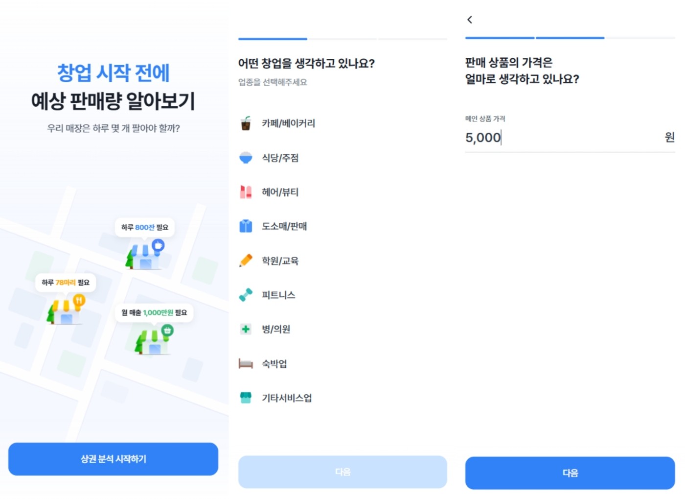 상권분석 프로그램 실제 화면 이미지
