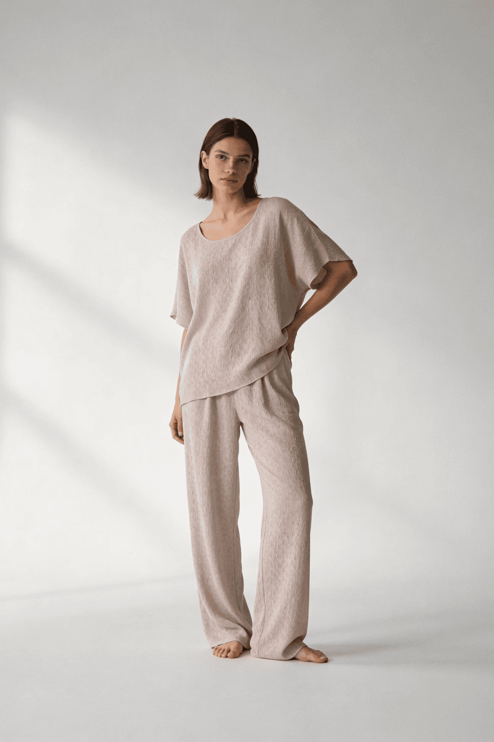 Relaxed black overshirt — mirrored view