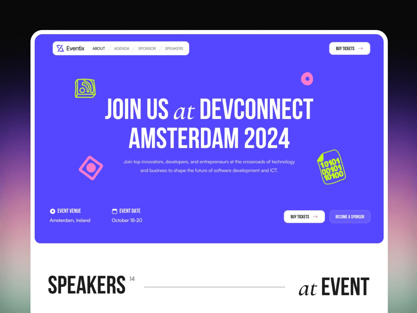Eventix - Event & Conference Framer Template