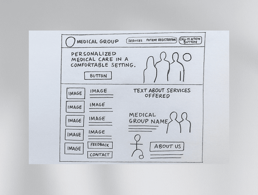 sketch of lo-fi mockup