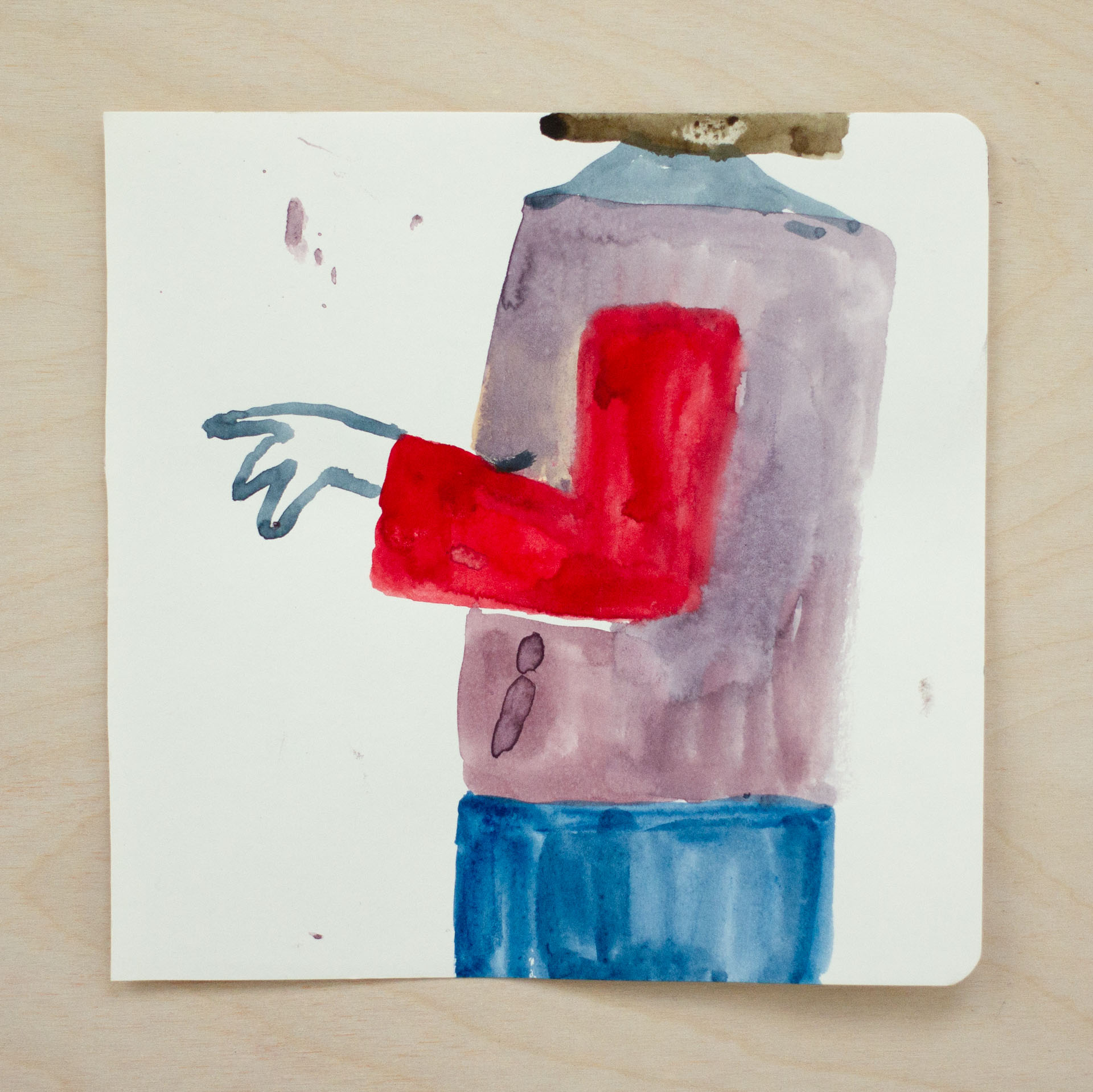 Sleeve, 2022, watercolor on paper, 6x6"