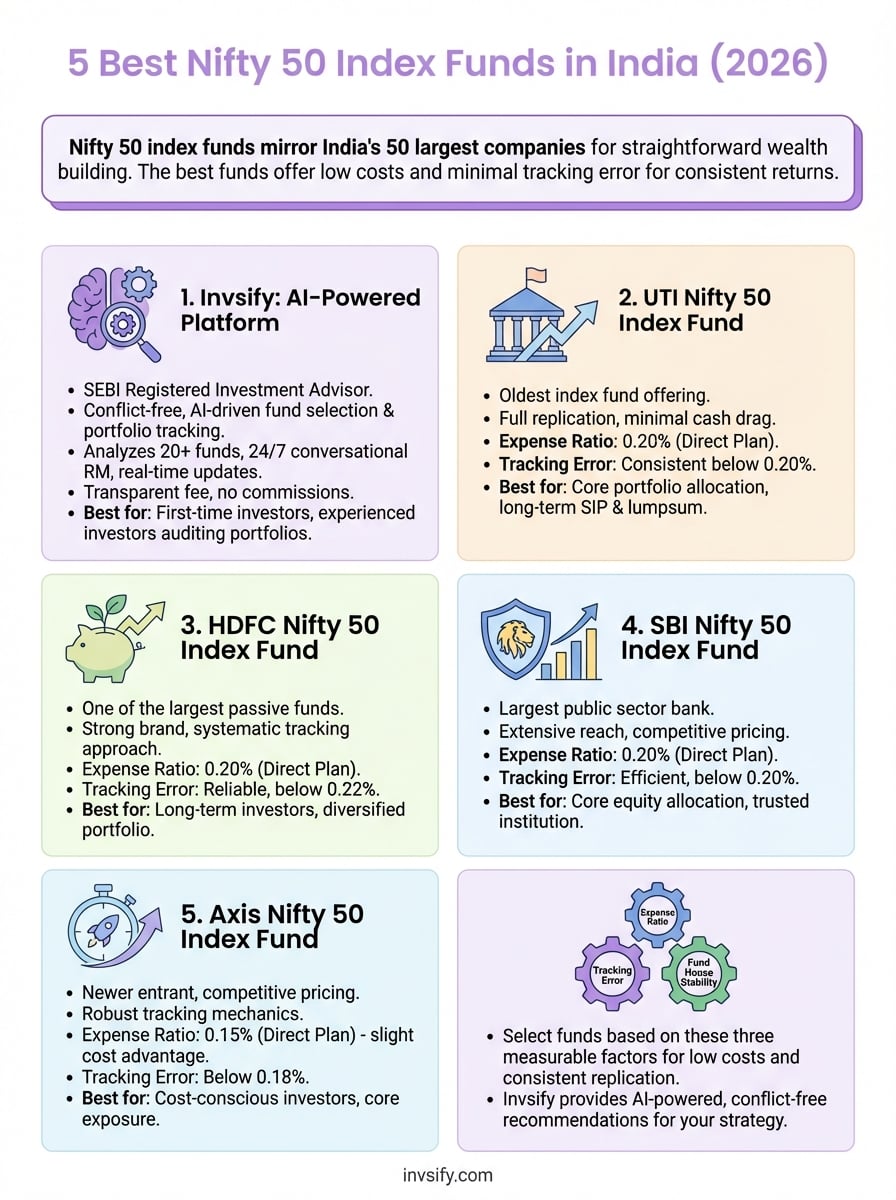 best nifty 50 index funds infographic