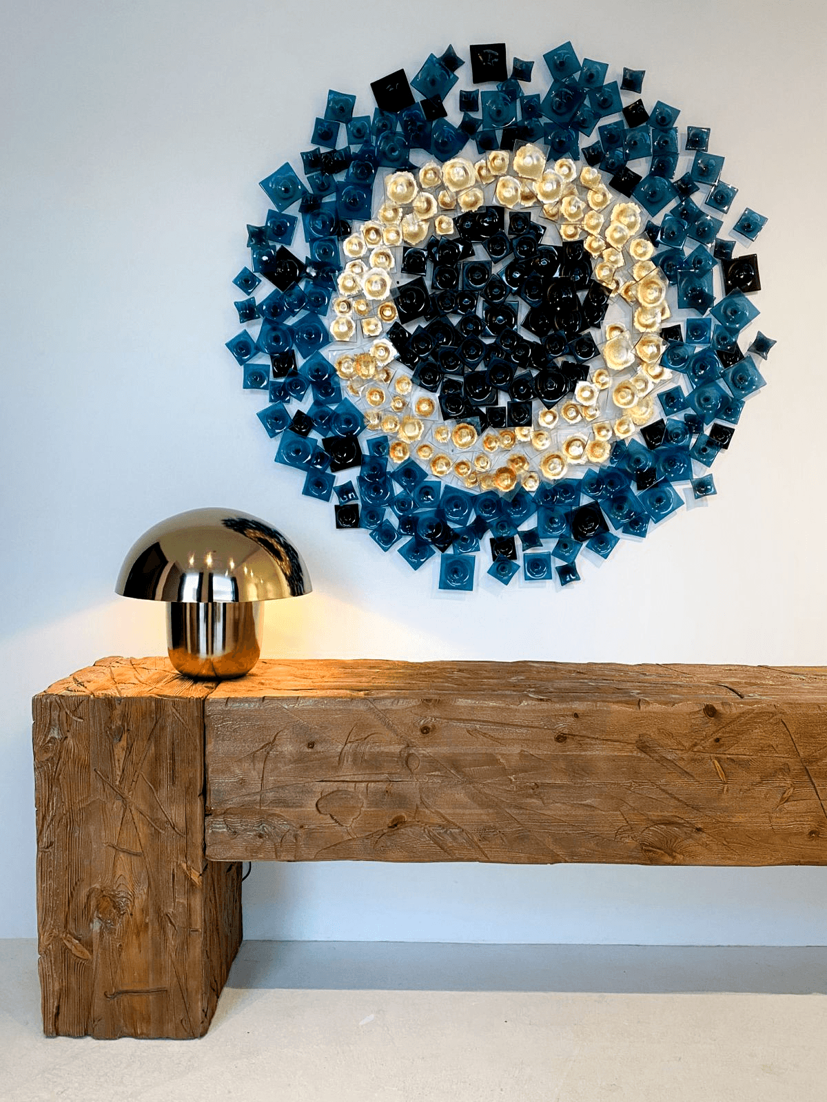 Custom-commissioned wall art by local Cyprus artists for boutique suites project by topos design studio