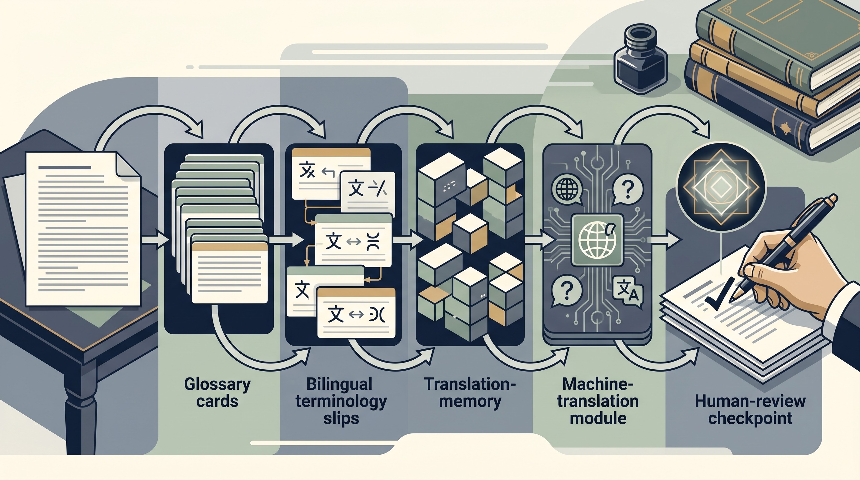 Academic translation terminology workflow