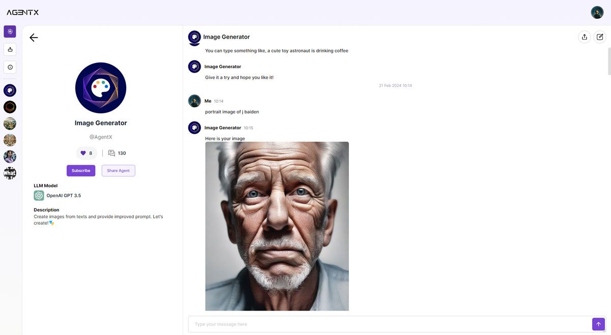 Chatting with AI Agent