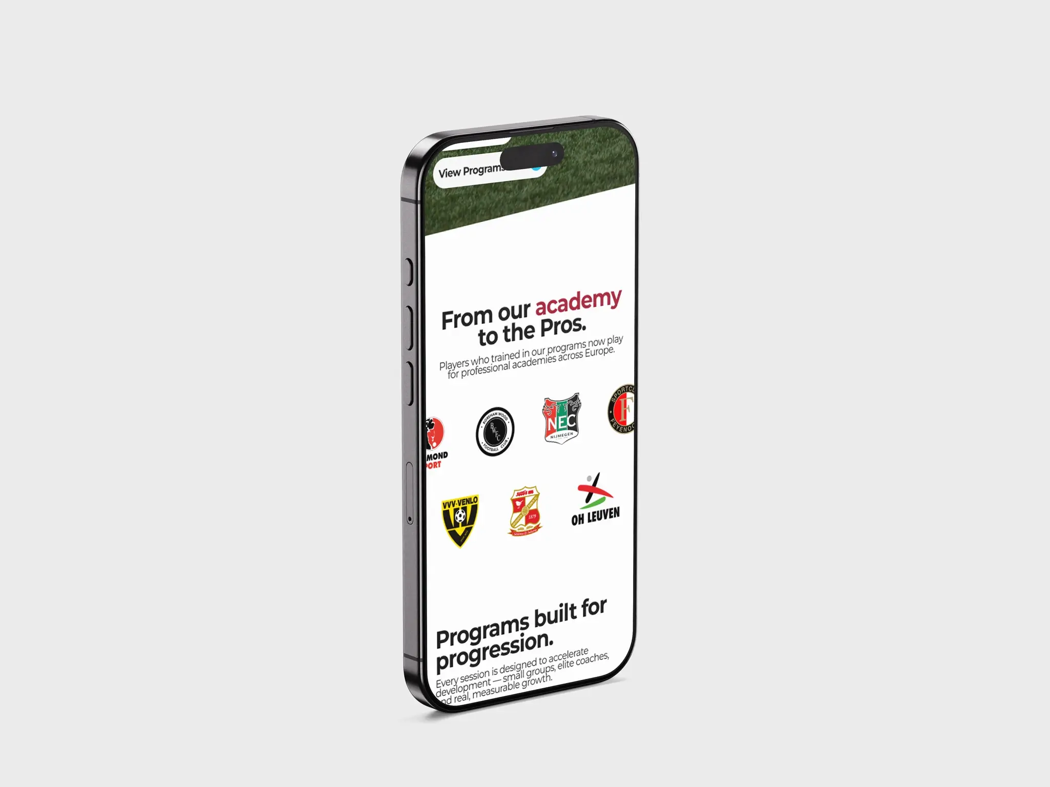 Halberg Academy About Mobile Mockup
