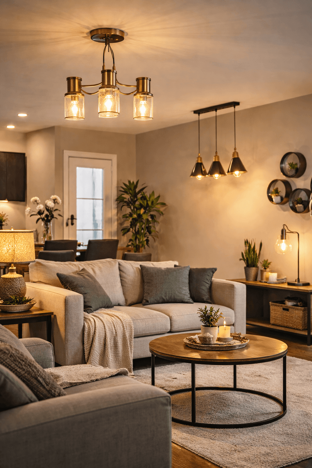 electrician installing modern lighting fixture in a residential ceiling