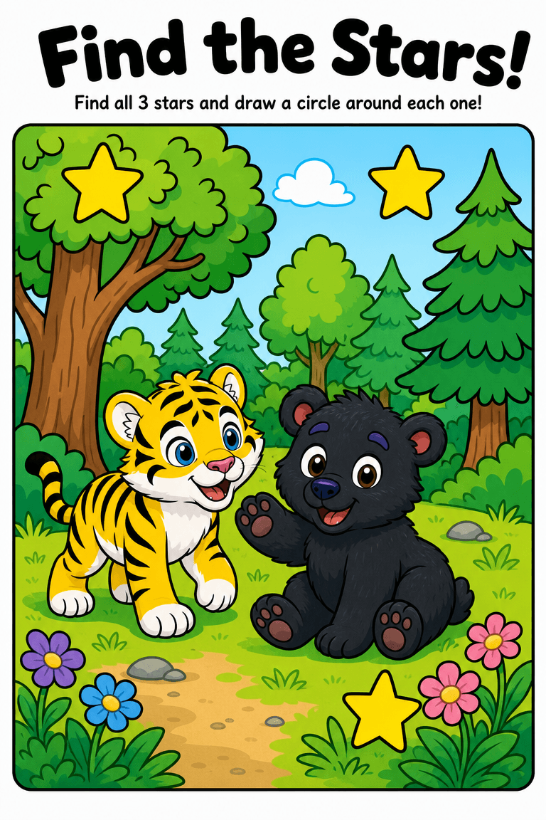 Find the Stars printable activity sheet from The Zu Kru