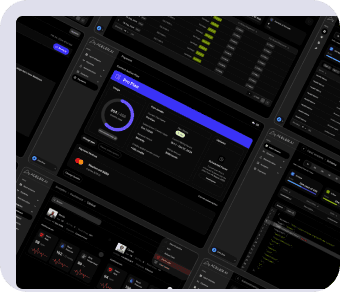 Finance tracking app in light and dark modes on two smartphones.