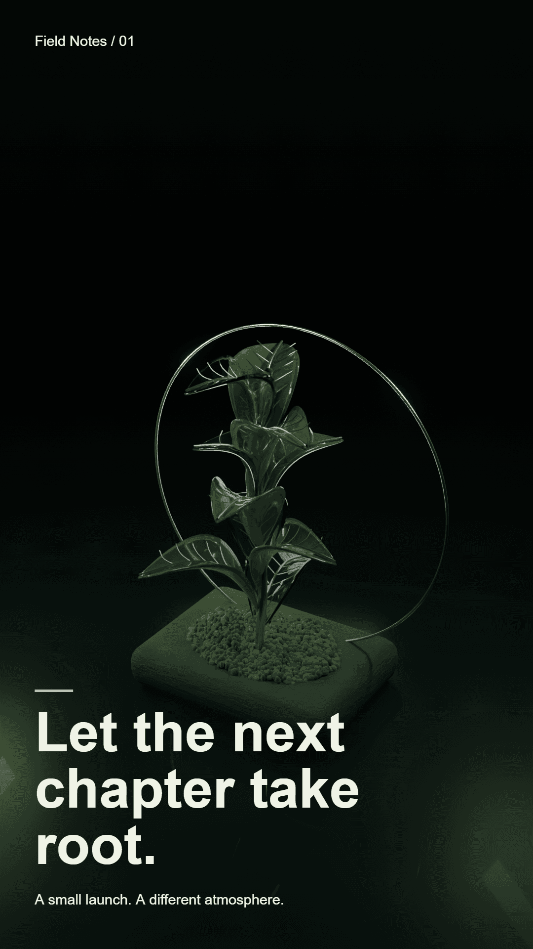 A portrait Moss Signal composition with an original editorial title card for a social launch.