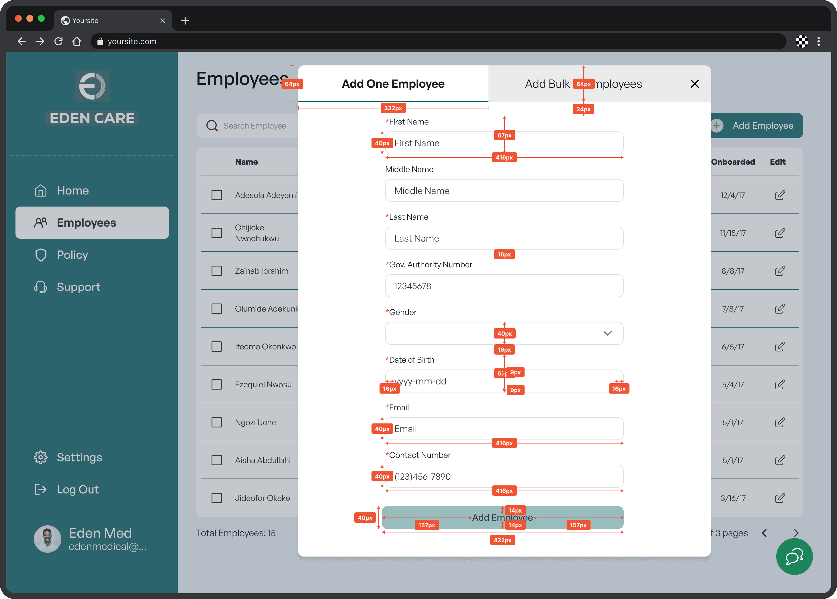 Dev handoff screen 3