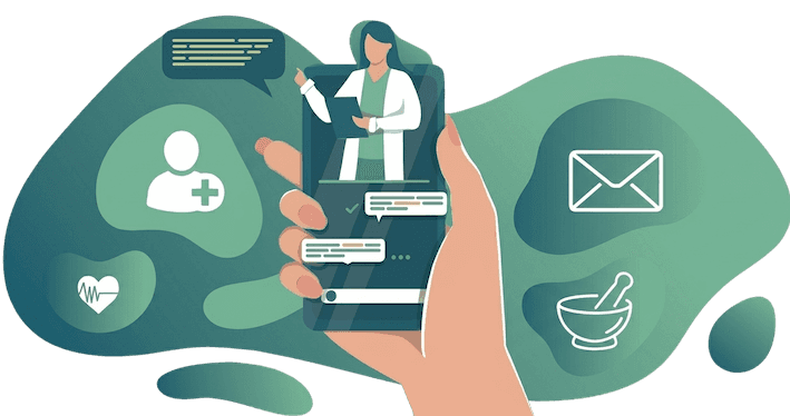 friendly female pediatrician touches shoulder teenage